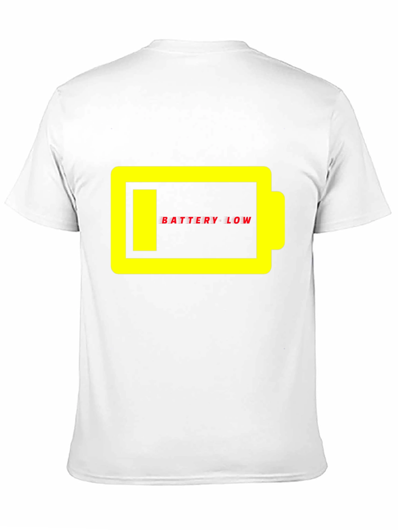Battery Low Graphic Tee - Black Cotton Casual T-Shirt