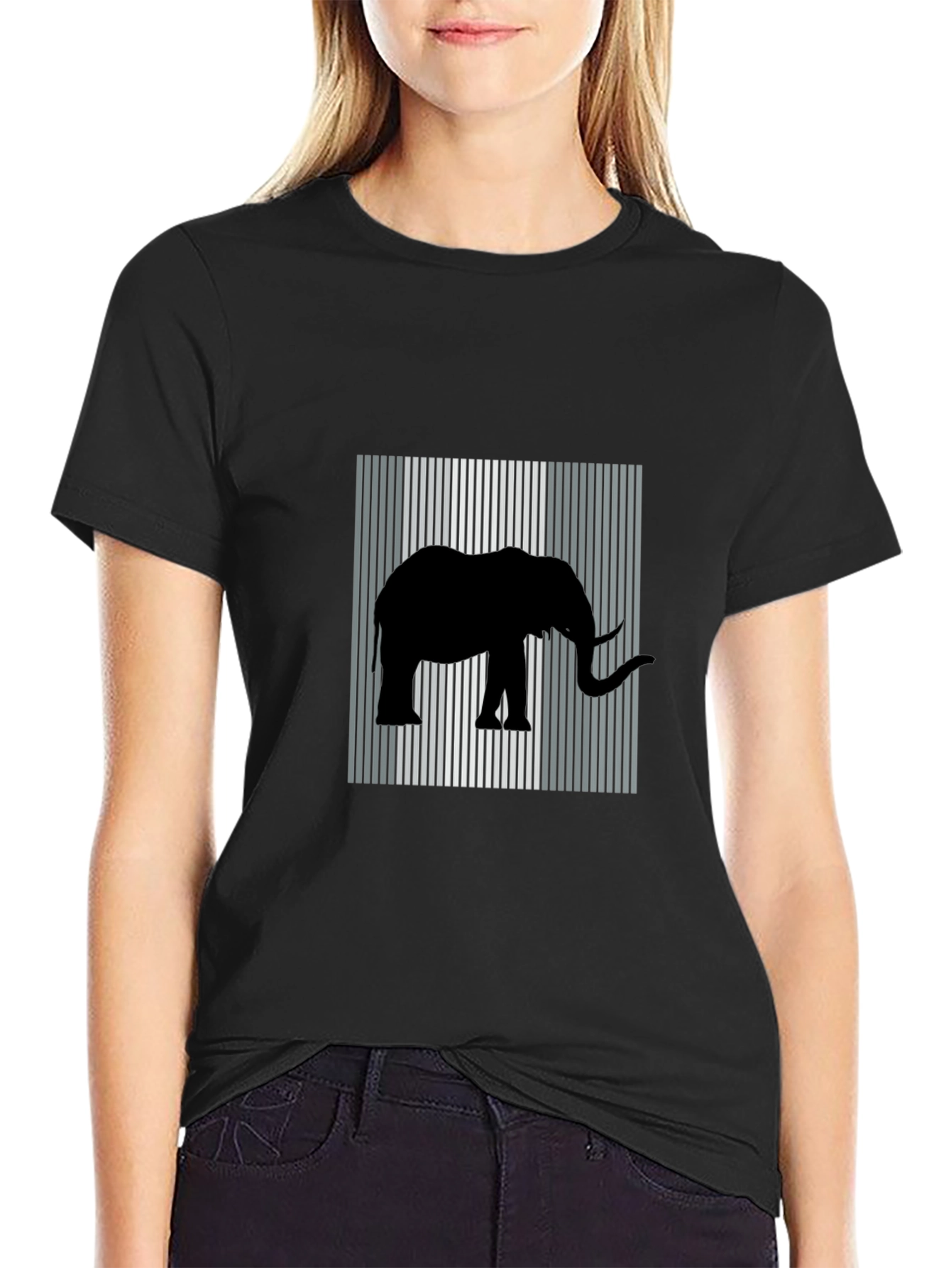 Elephant Silhouette Graphic T-Shirt