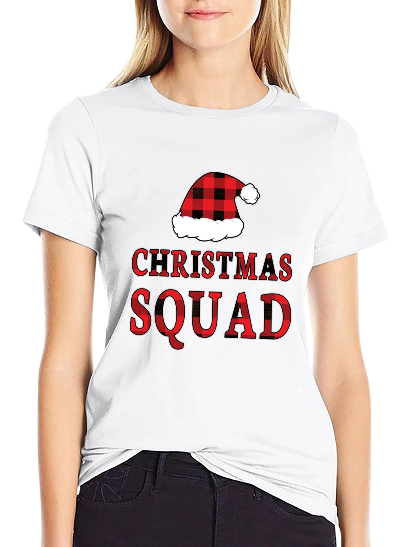Christmas Squad T-Shirt - Red Plaid Holiday Tee