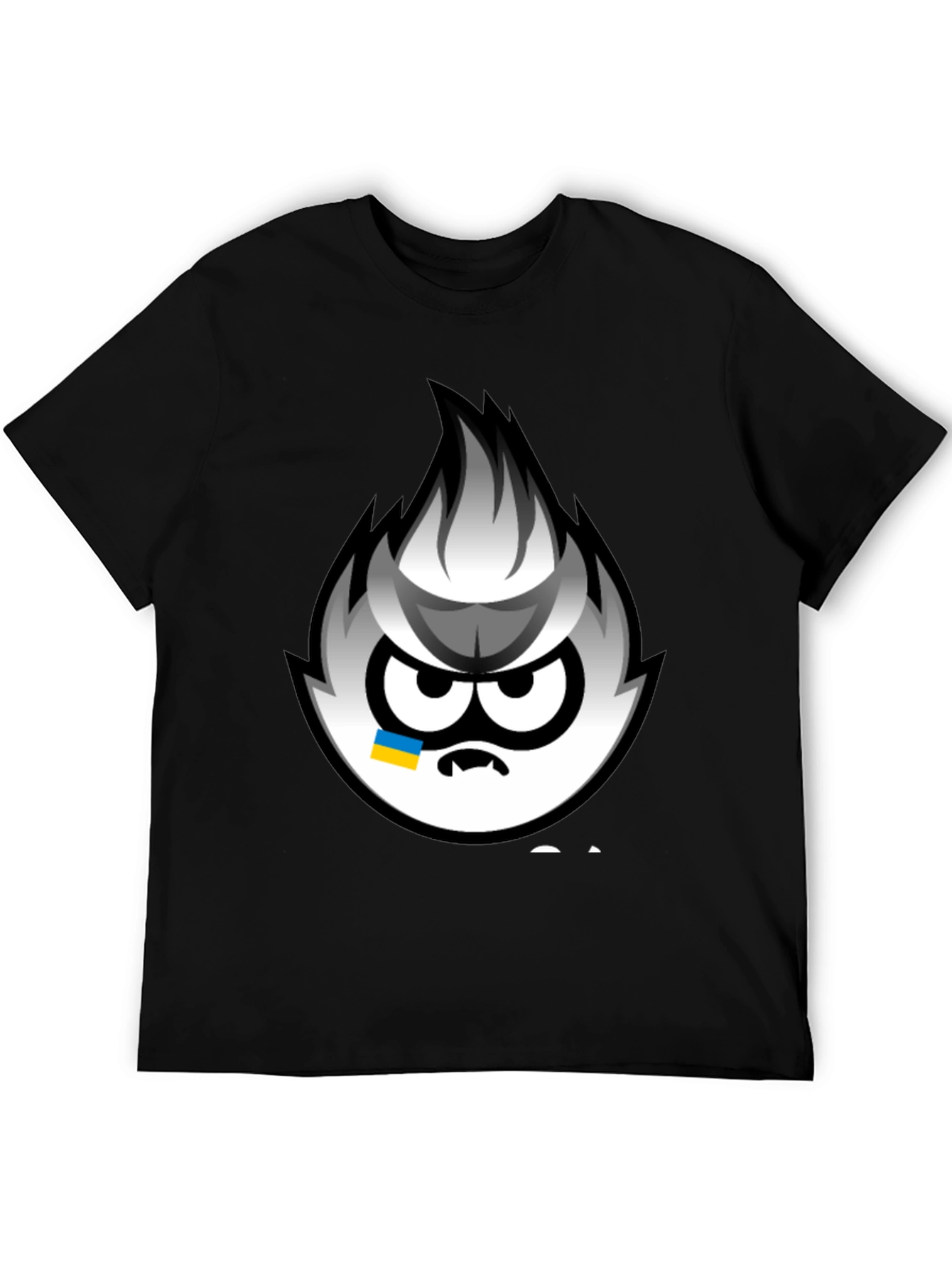 Angry Sprite Graphic Print Black T-Shirt