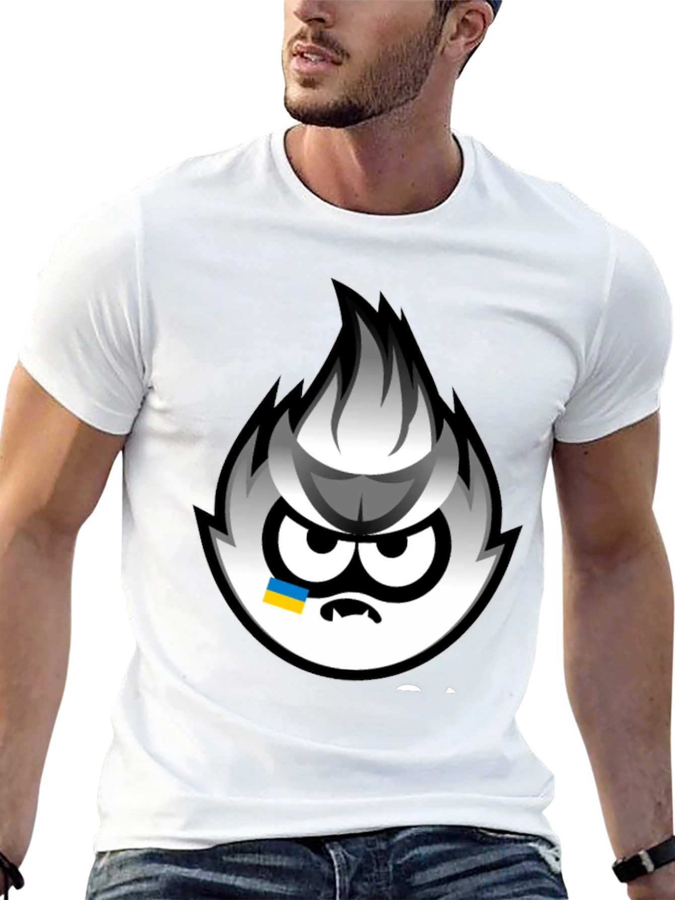 Angry Sprite Graphic Print Black T-Shirt