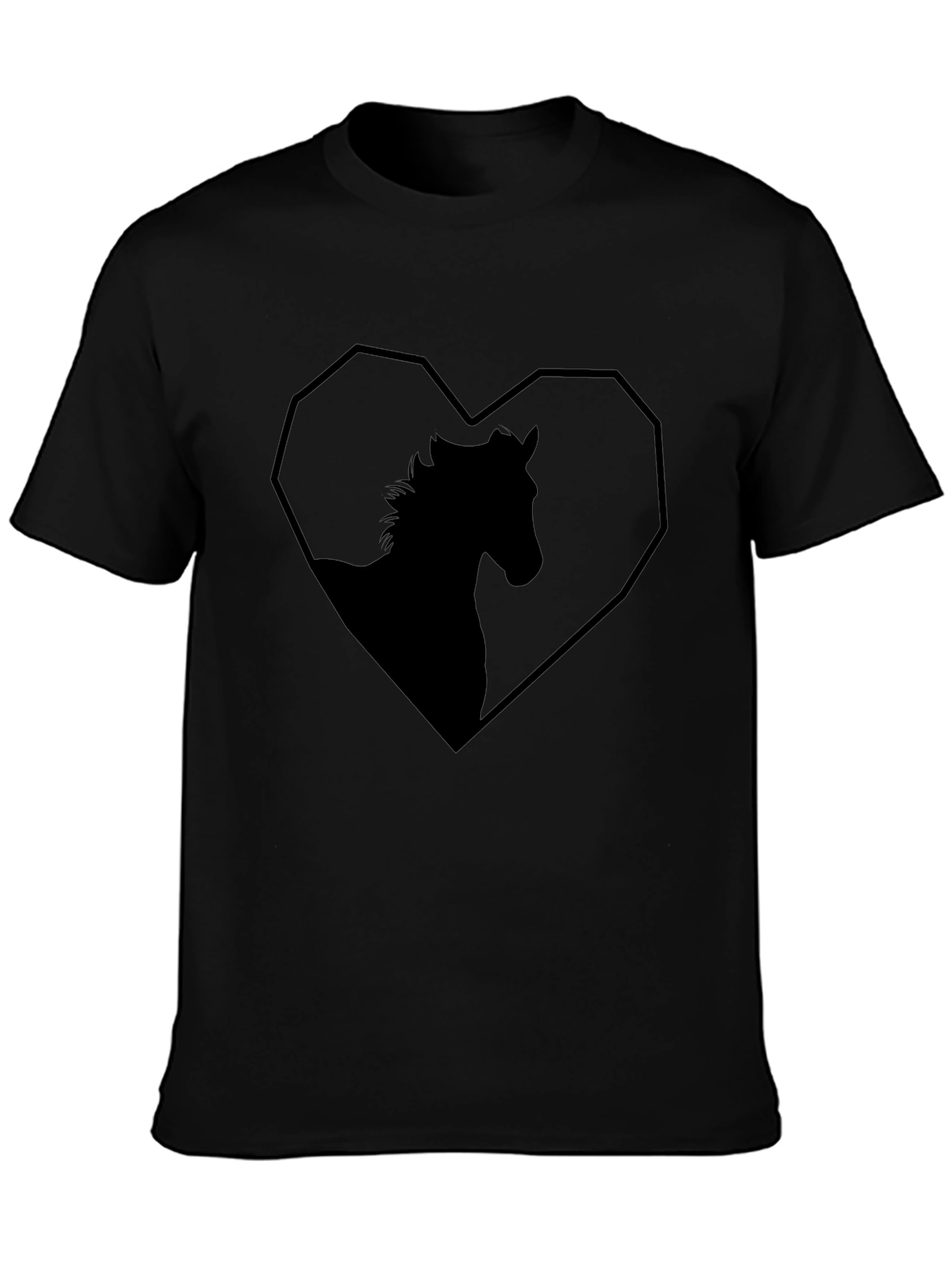 Horse Heart Graphic T-Shirt - Black
