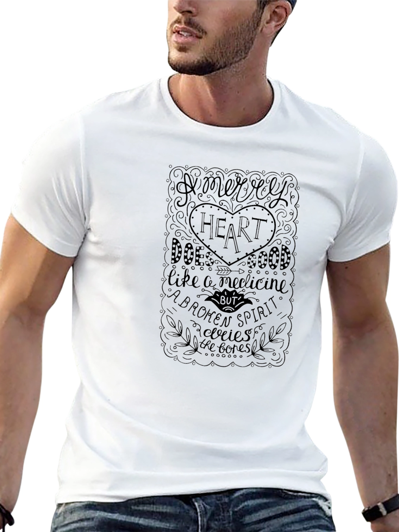 Merry Heart Graphic Tee - Unisex Black T-Shirt