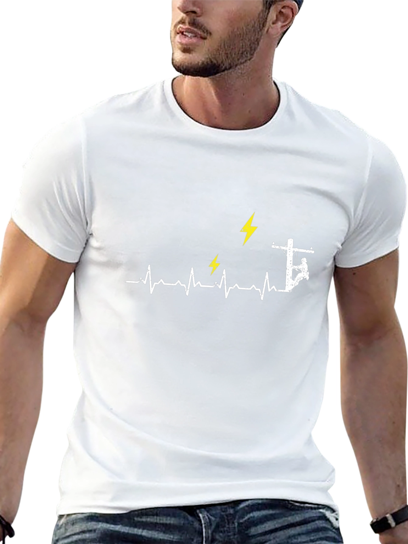 Electrician Heartbeat Graphic Tee