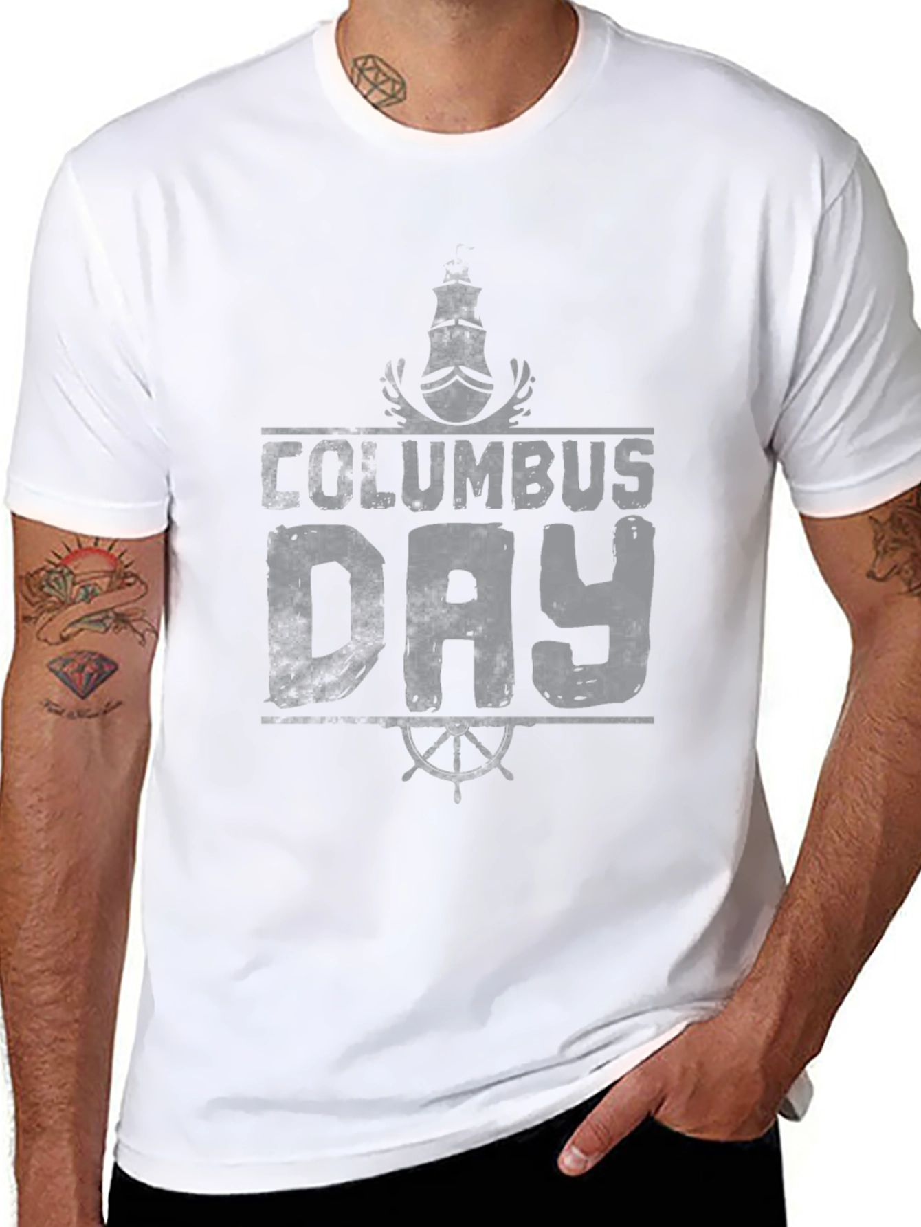 Columbus Day T-Shirt - Distressed Graphic Tee