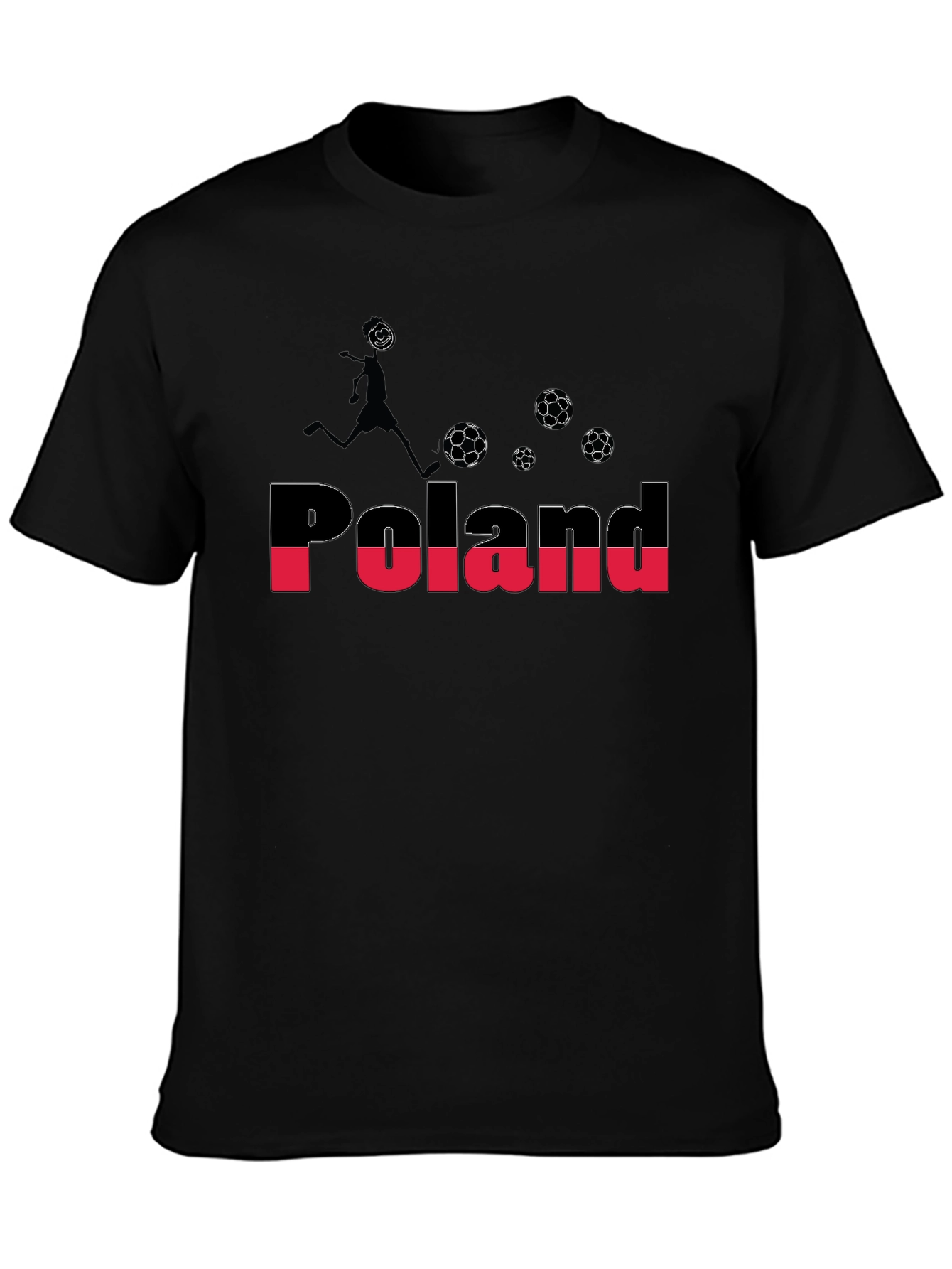 Poland Soccer Graphic Tee - Black