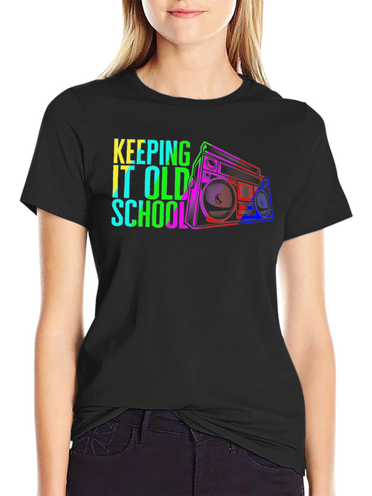 Retro Boombox Graphic T-Shirt - Old School Style