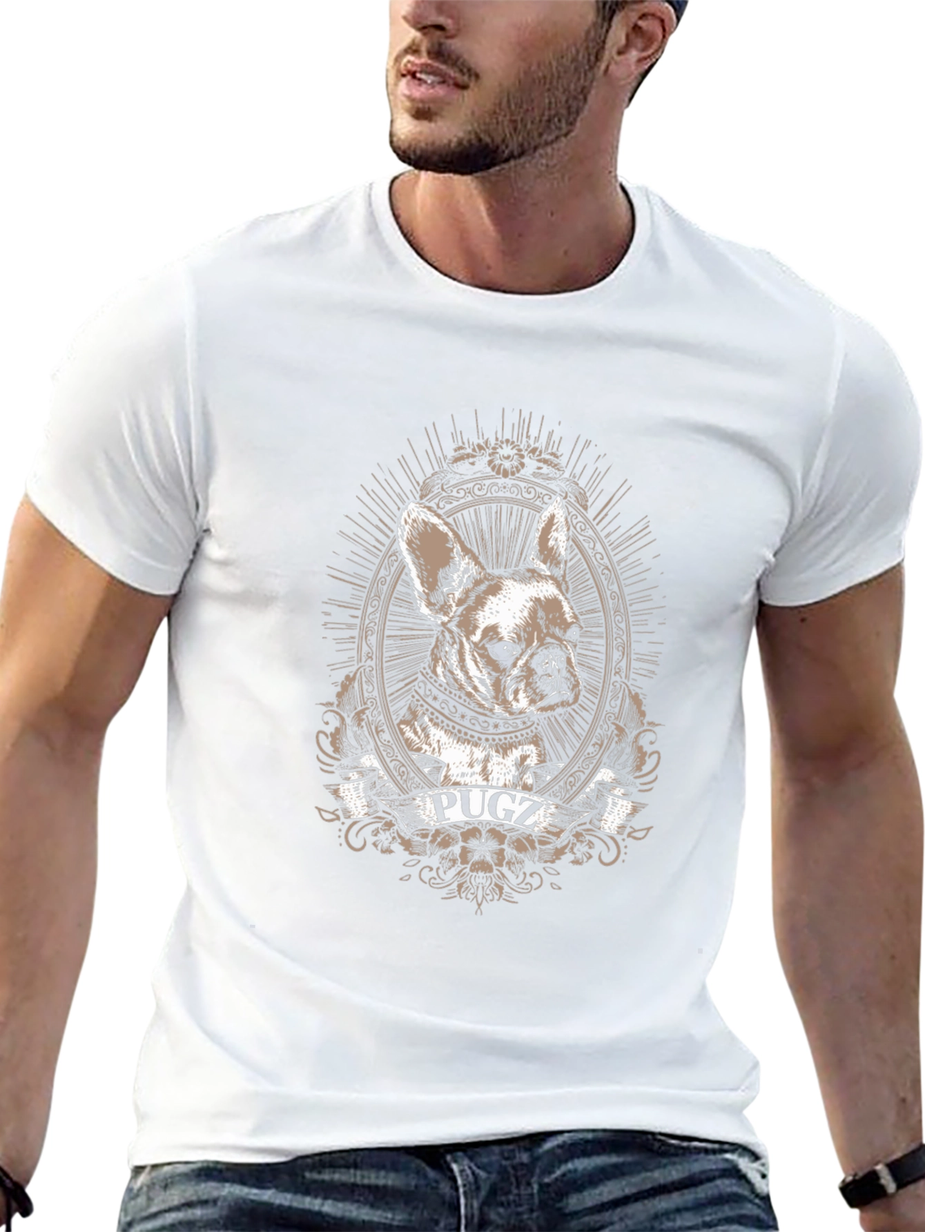 Pugz Dog Graphic T-Shirt - Unisex Crew Neck