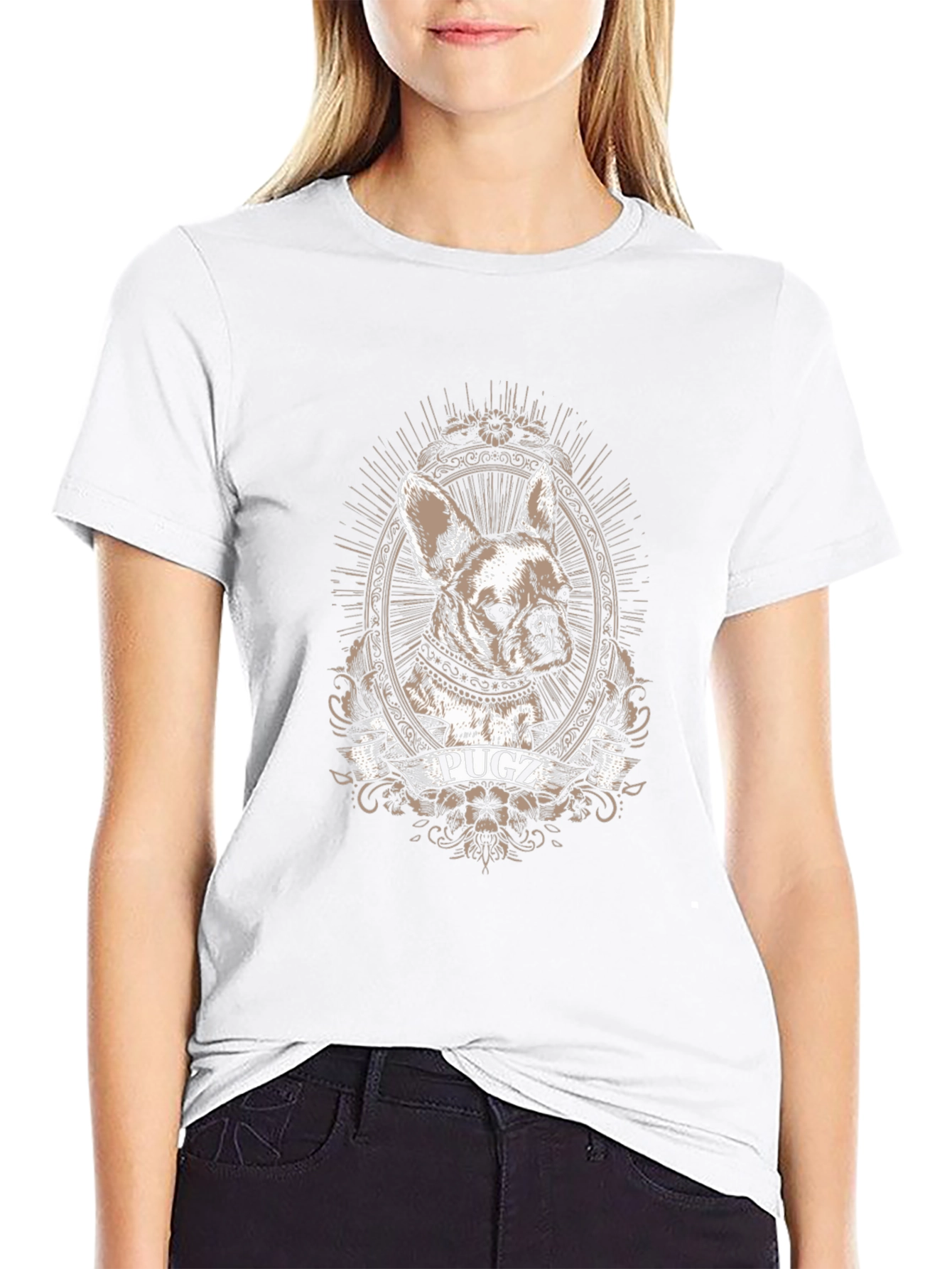 Pugz Dog Graphic T-Shirt - Unisex Crew Neck
