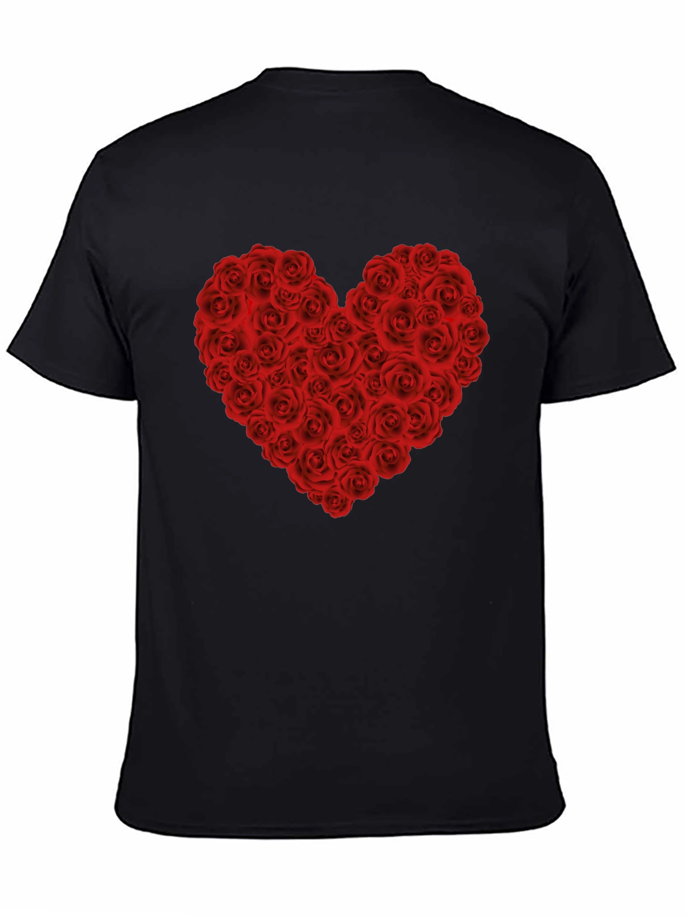 Rose Heart Graphic T-Shirt - Black