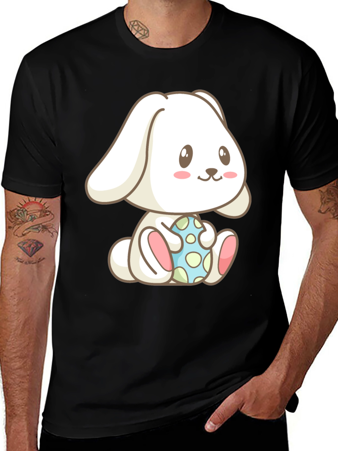 Cute Bunny with Easter Egg Graphic T-Shirt