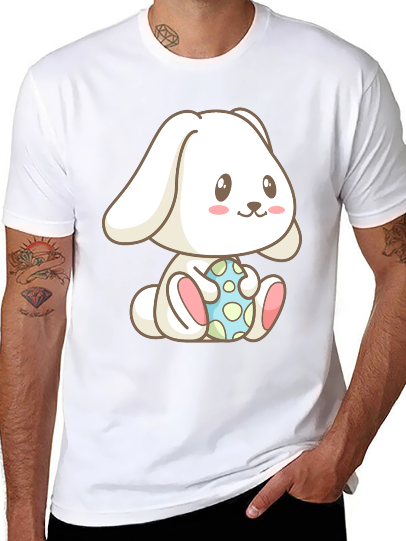 Cute Bunny with Easter Egg Graphic T-Shirt