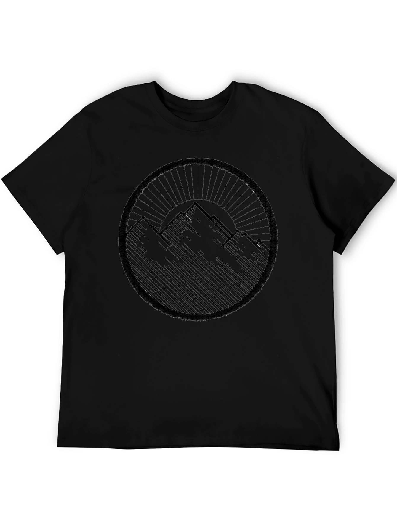 Mountain Circle Graphic Black T-Shirt