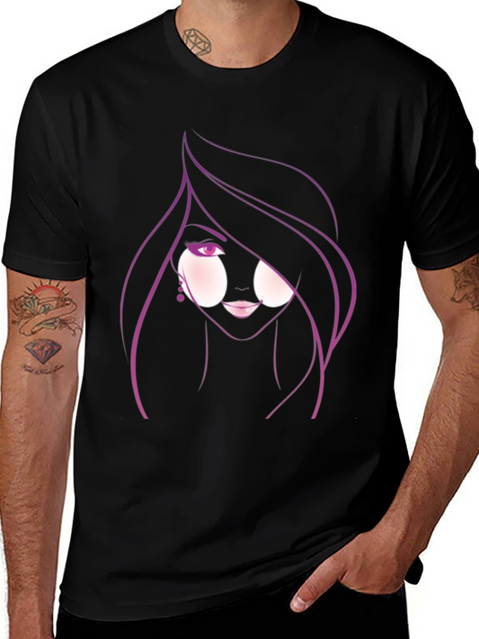Stylish Graphic Tee - Woman Portrait Design