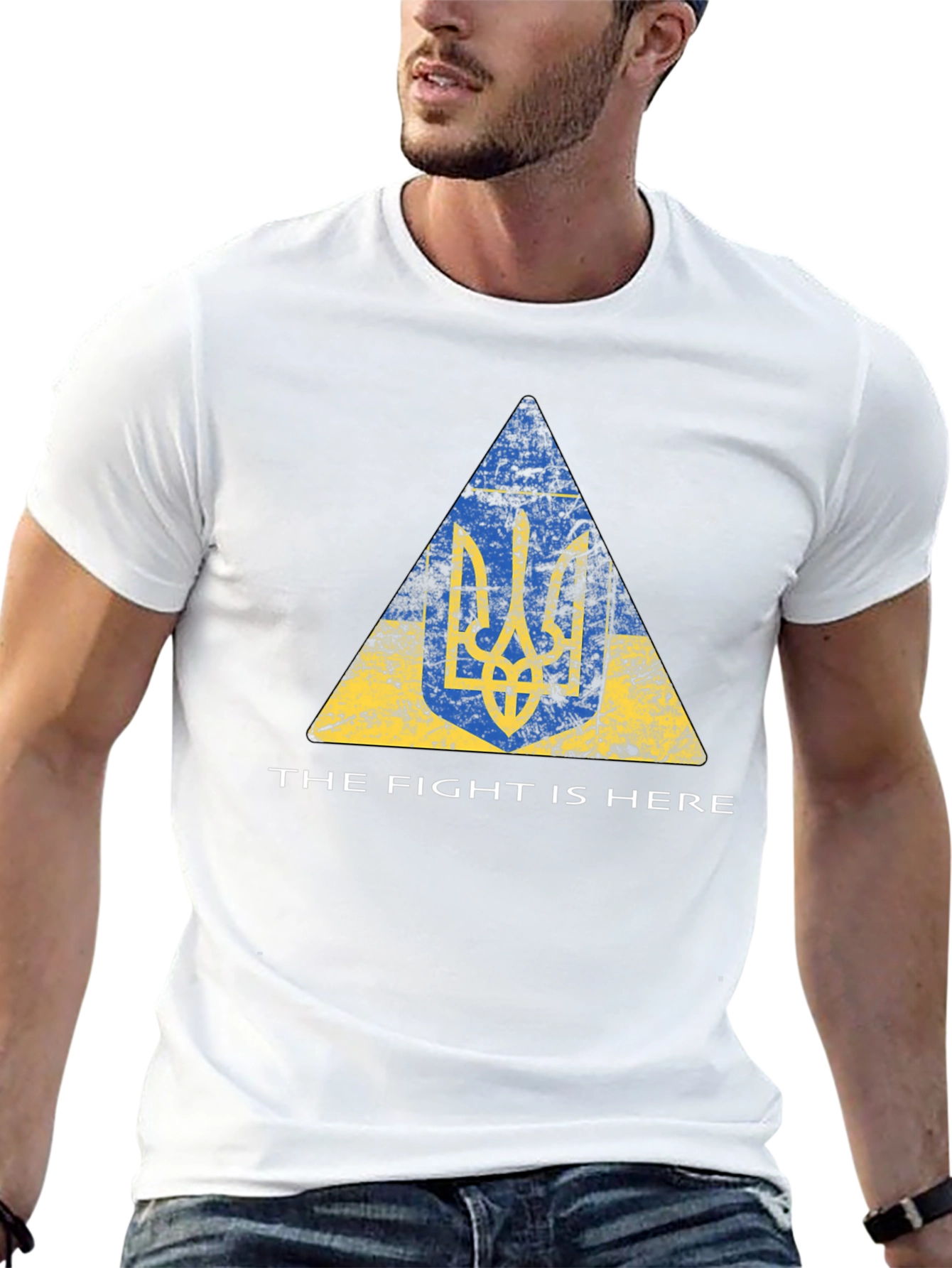 Ukraine Trident Flag T-Shirt - The Fight Is Here