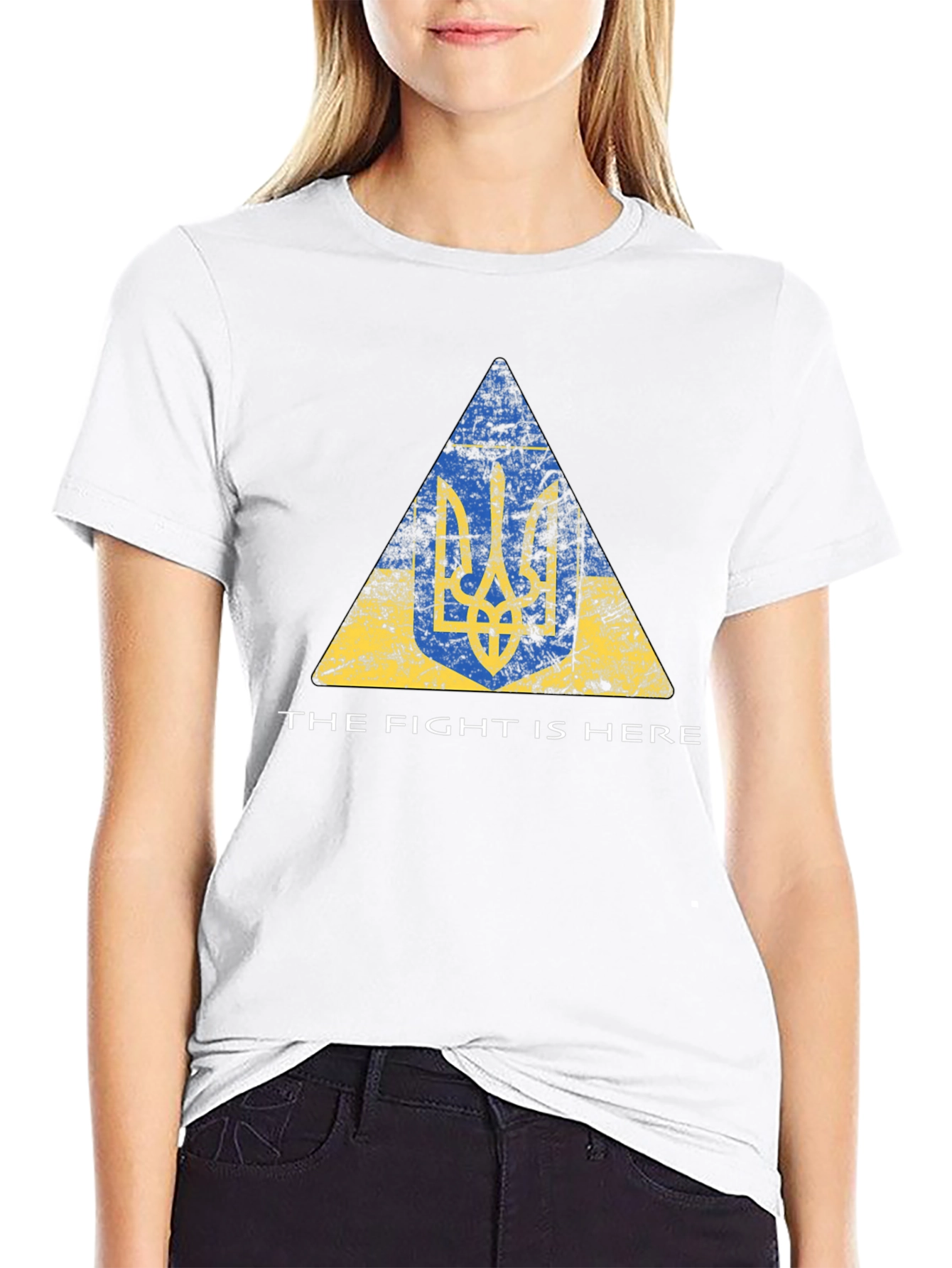 Ukraine Trident Flag T-Shirt - The Fight Is Here