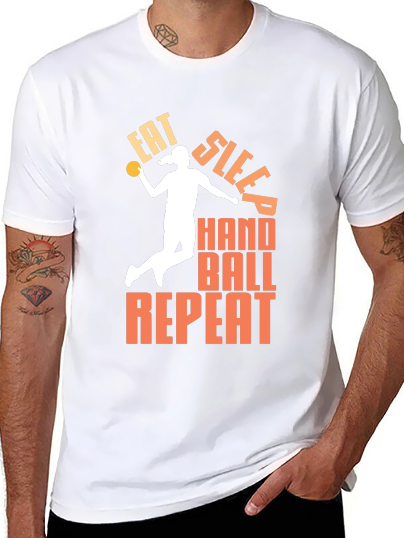 Eat Sleep Handball Repeat Black T-Shirt
