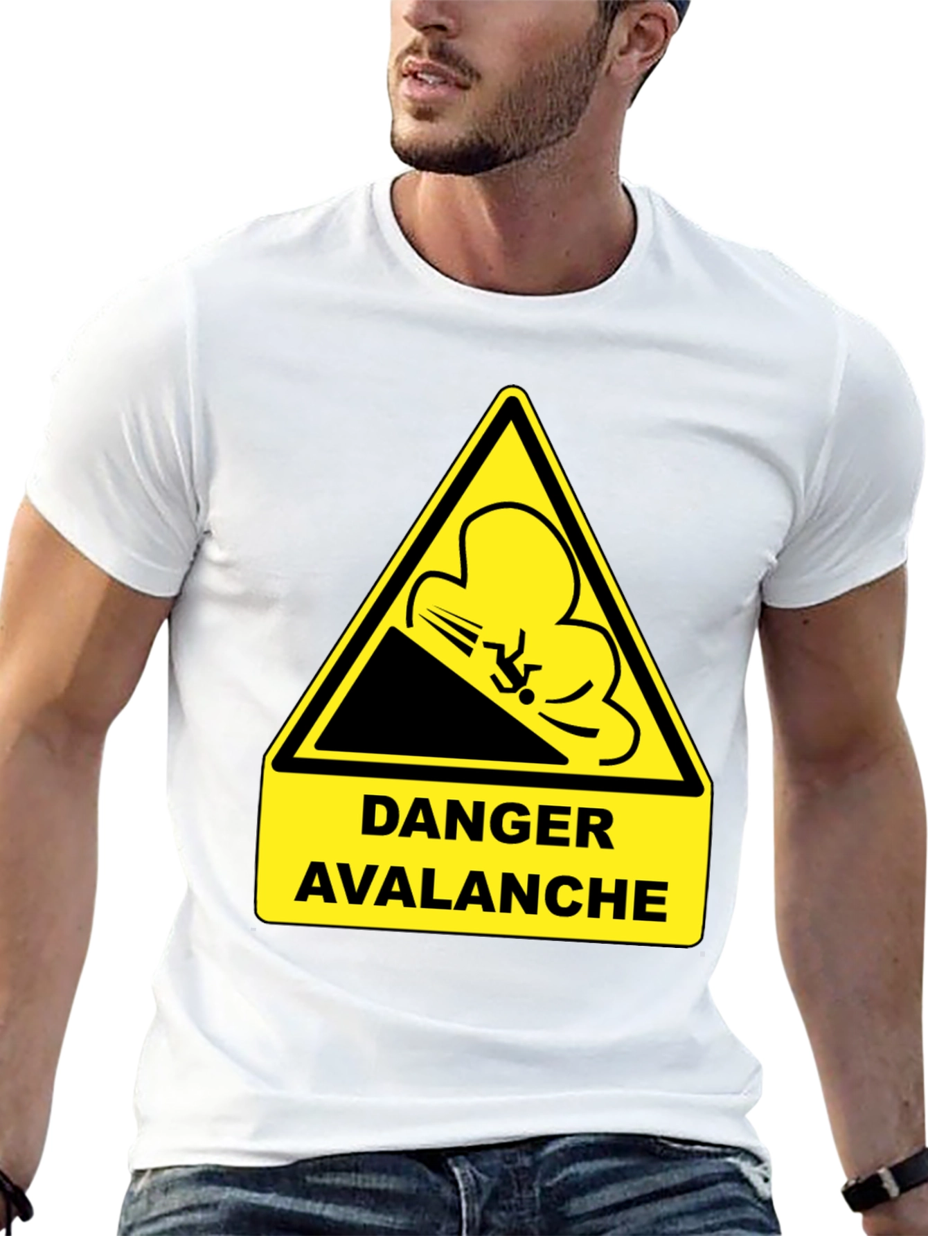 Danger Avalanche Warning Black T-Shirt