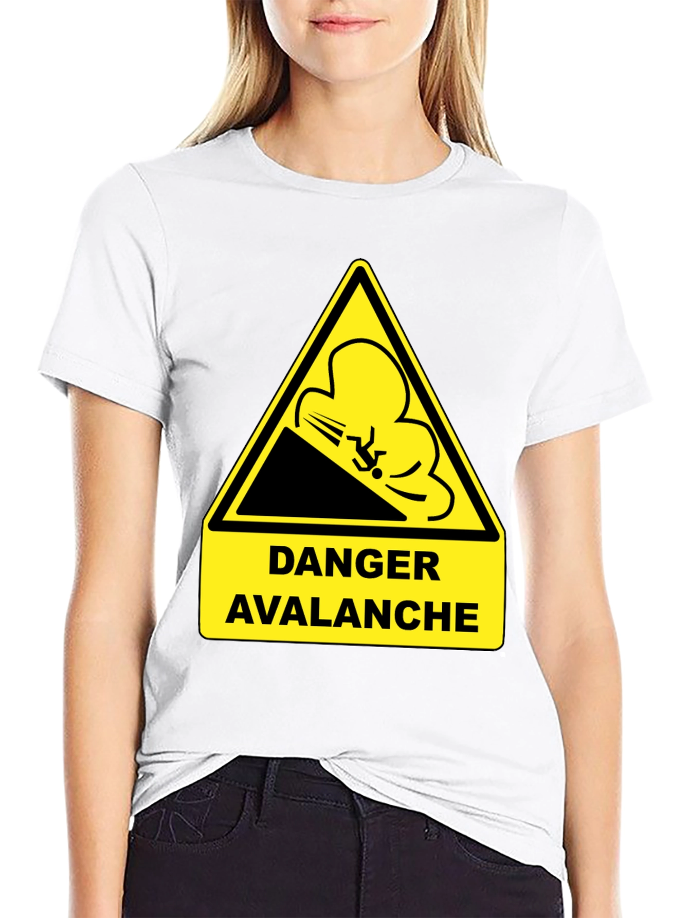 Danger Avalanche Warning Black T-Shirt