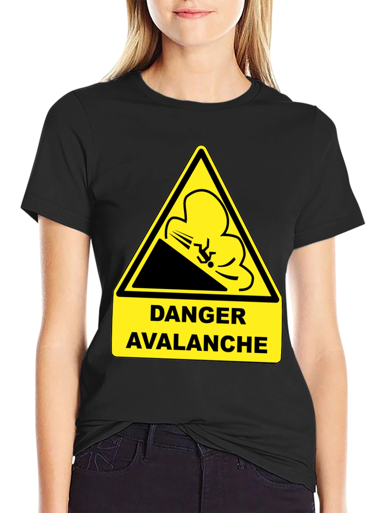 Danger Avalanche Warning Black T-Shirt