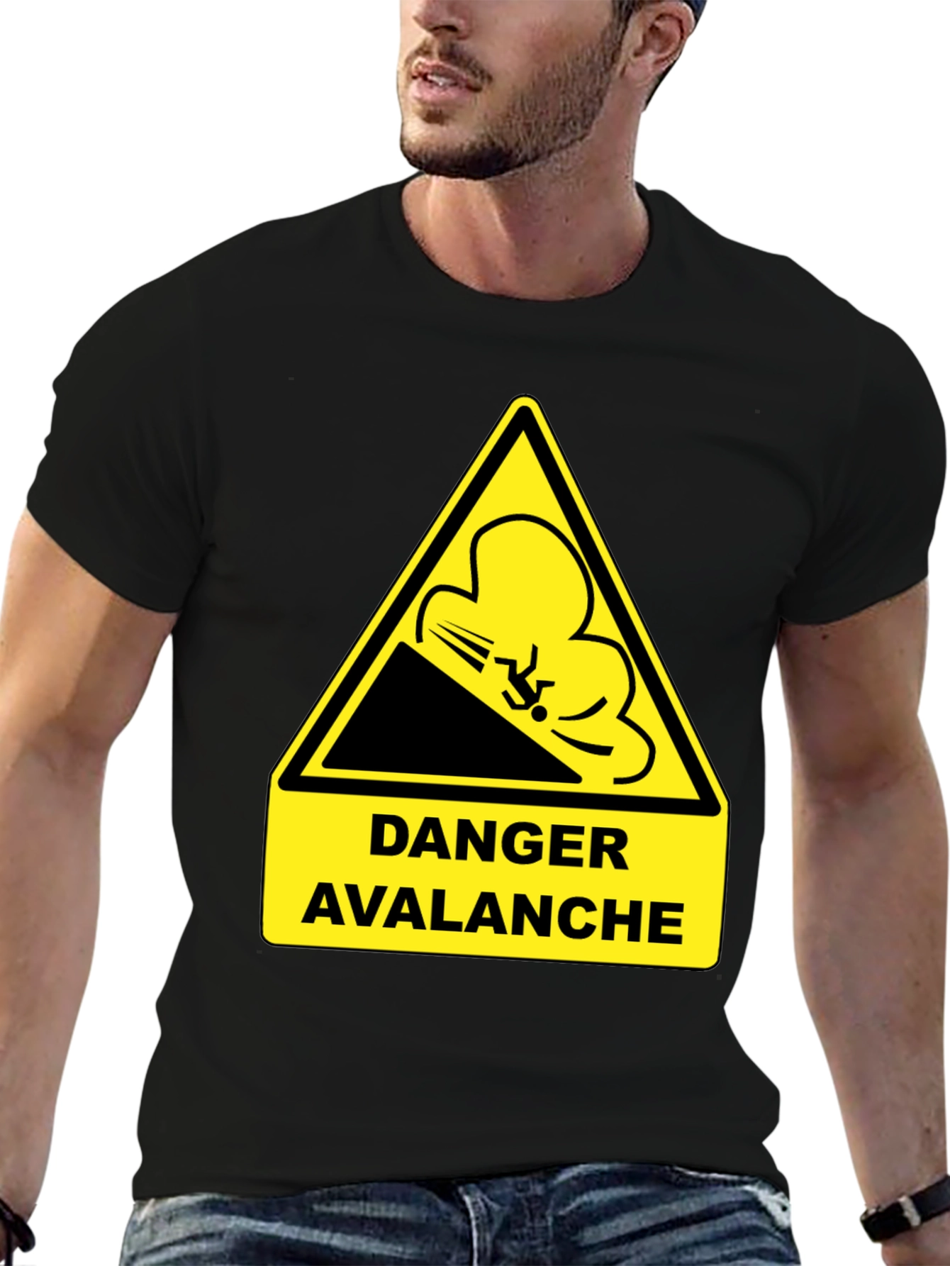 Danger Avalanche Warning Black T-Shirt