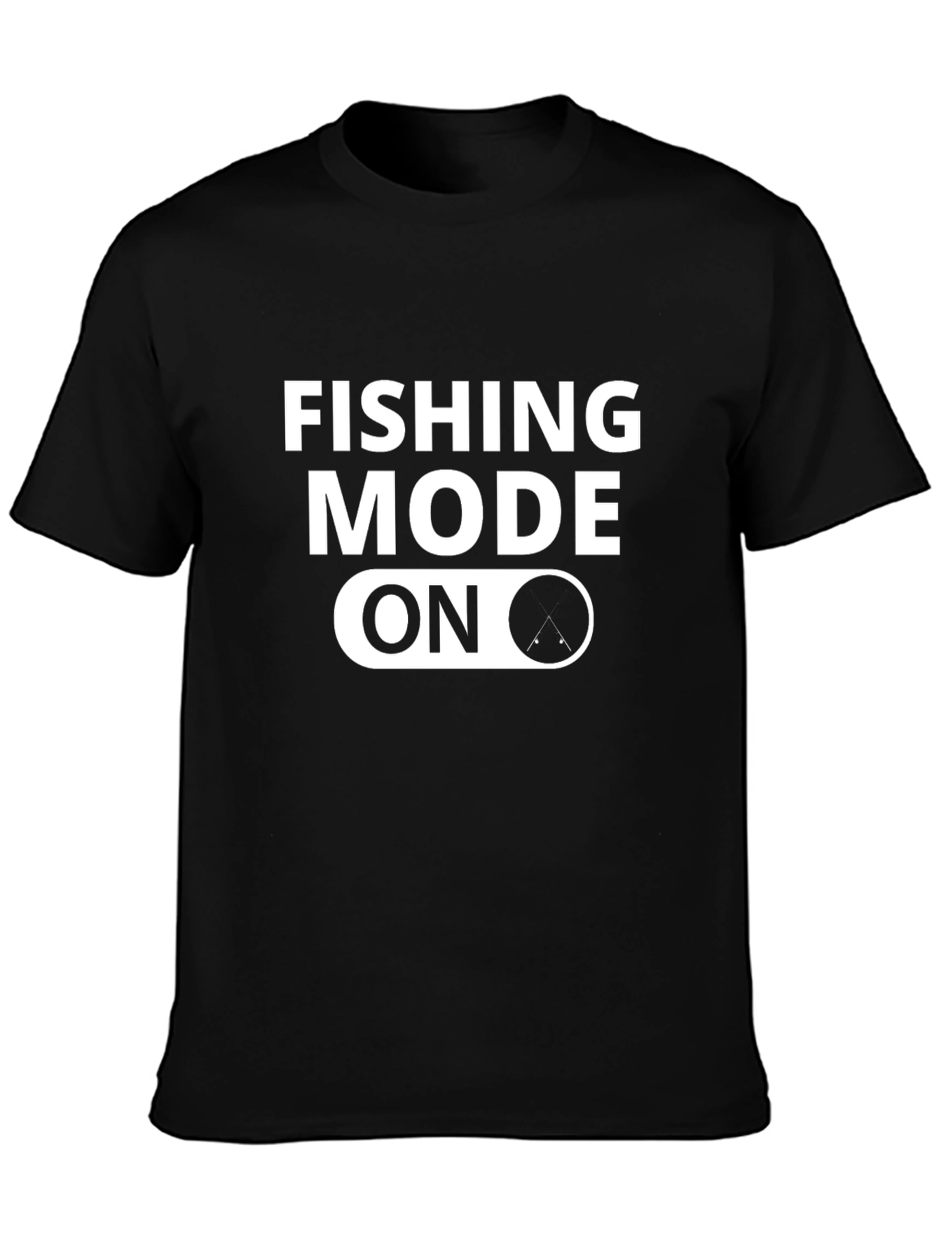 Fishing Mode On Black T-Shirt