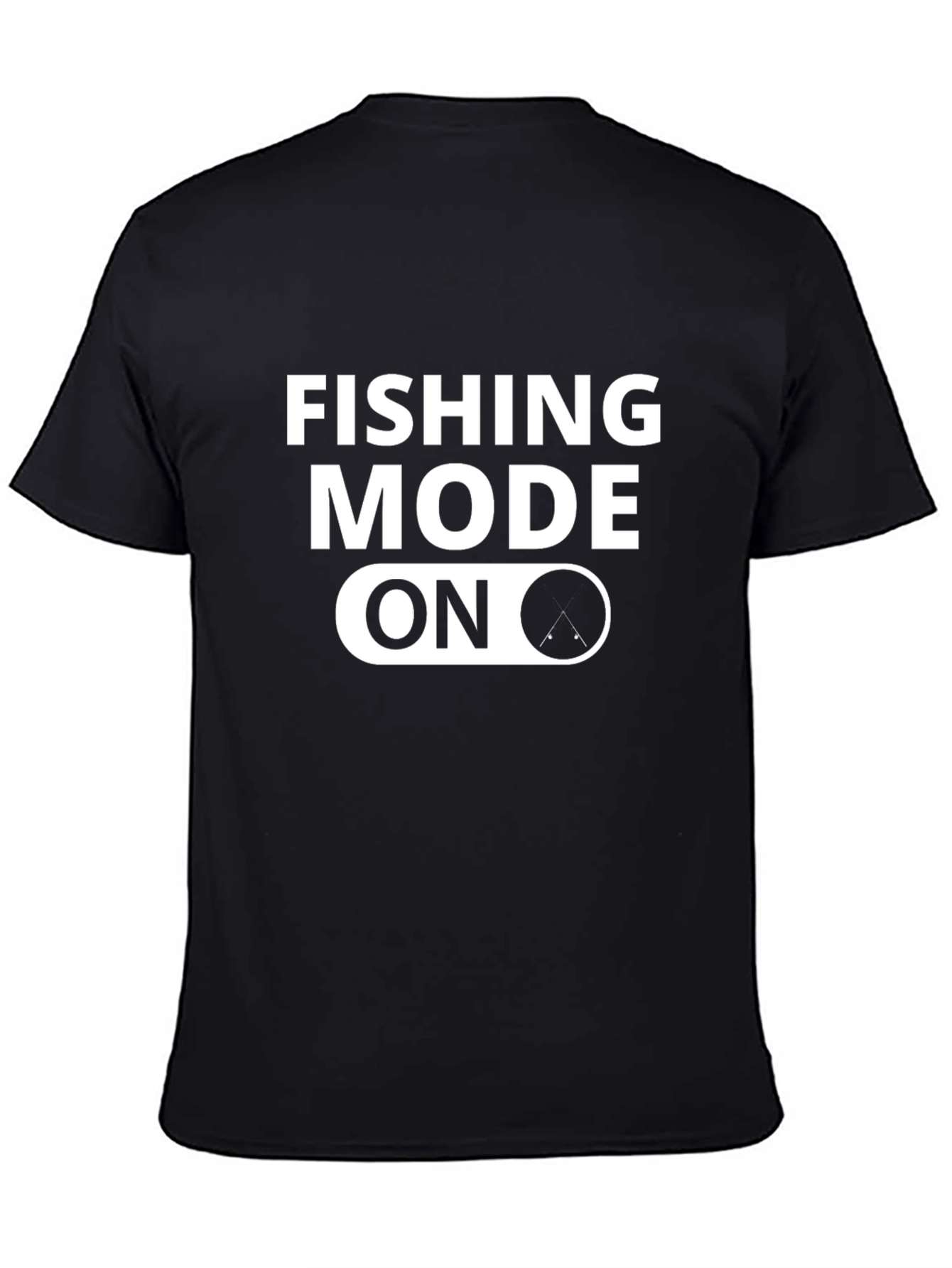 Fishing Mode On Black T-Shirt