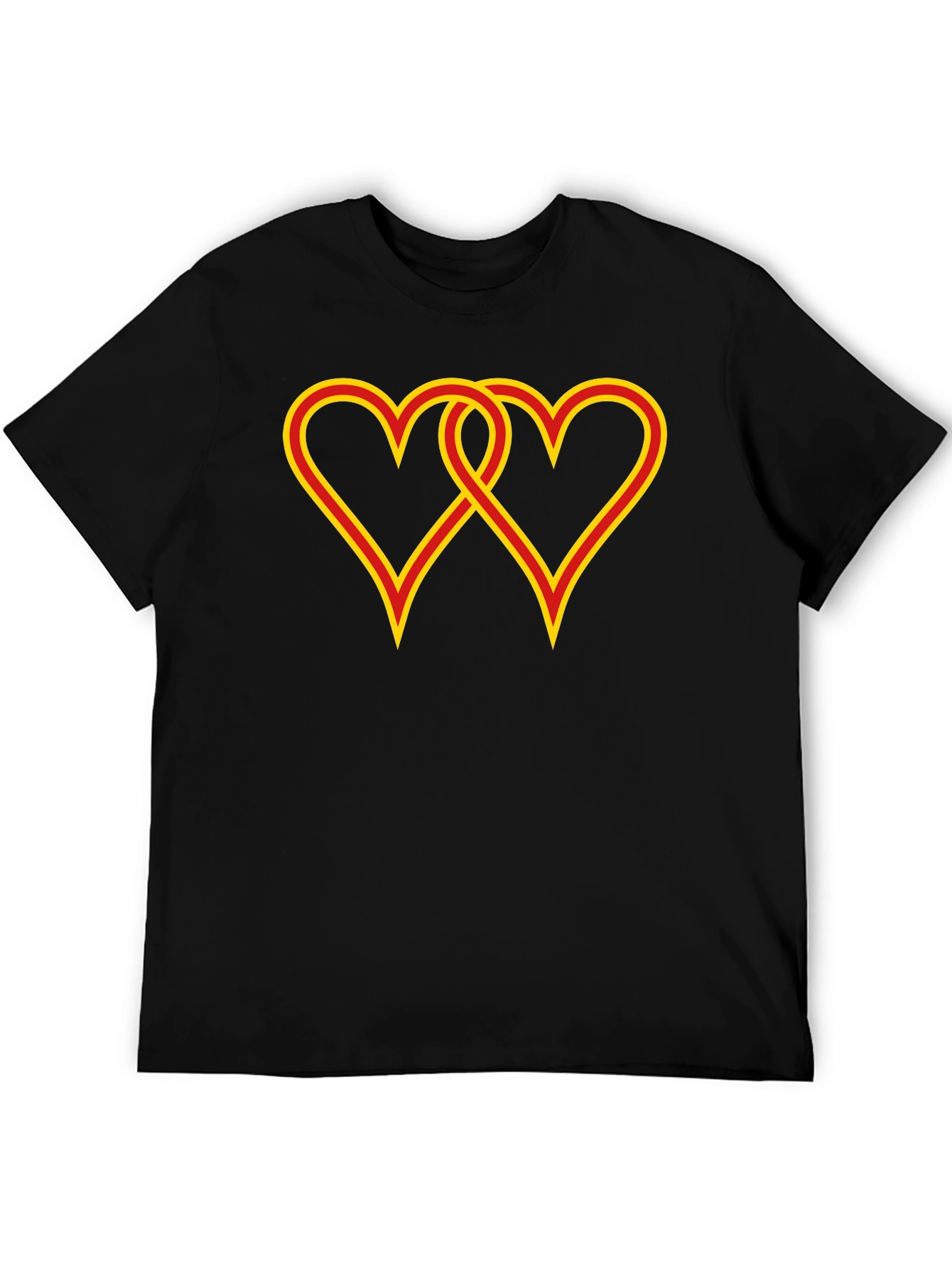 Interlocked Hearts Graphic Black Tee