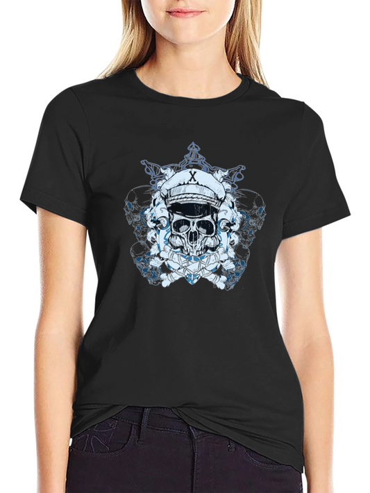 Skull Captain T-Shirt - Edgy Graphic Tee