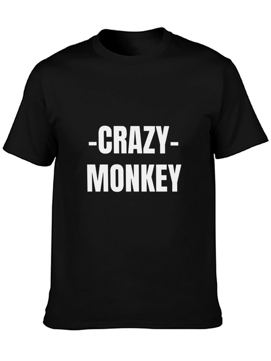 Crazy Monkey Black Graphic Tee Shirt