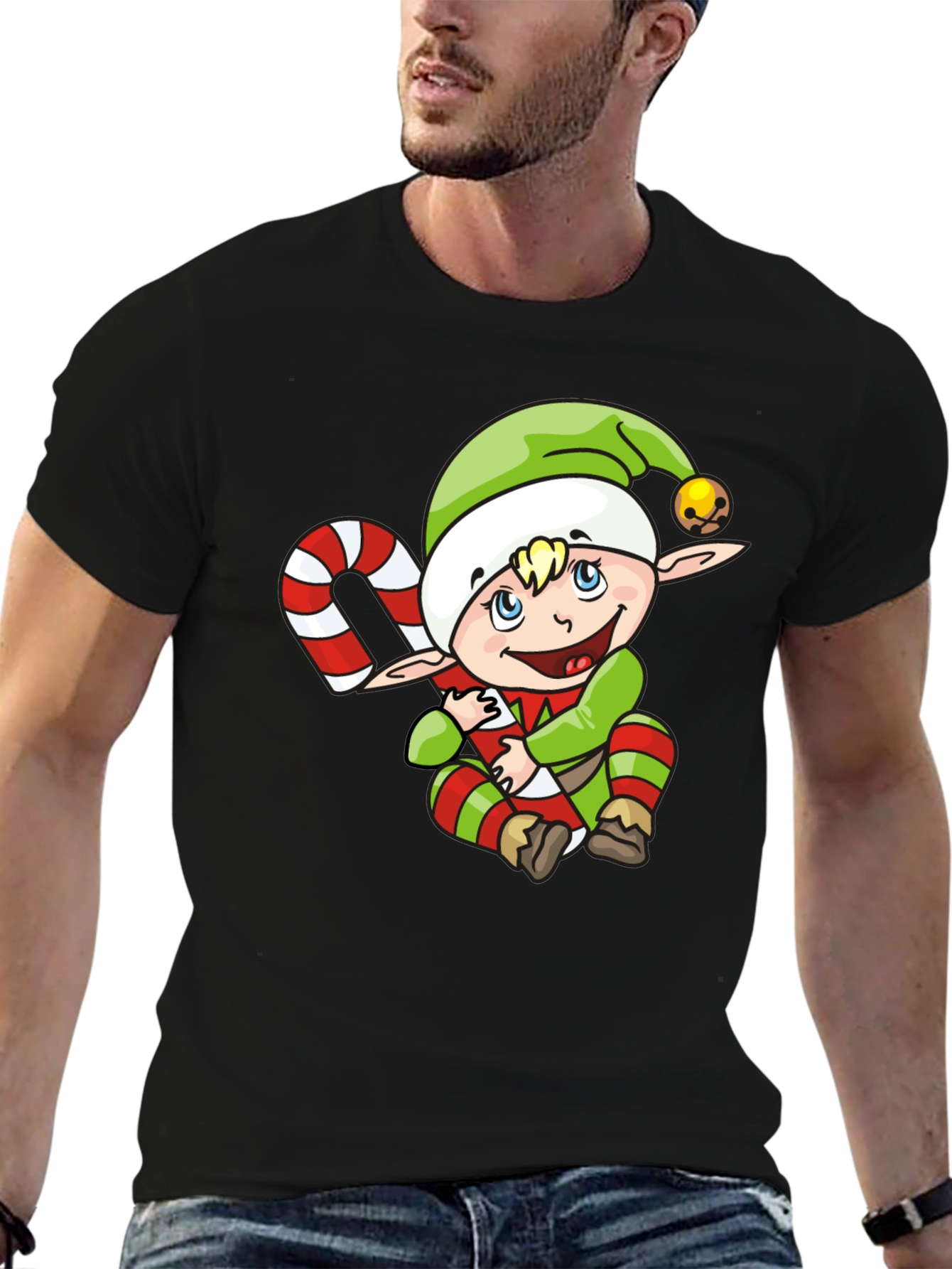 Elf with Candy Cane T-Shirt