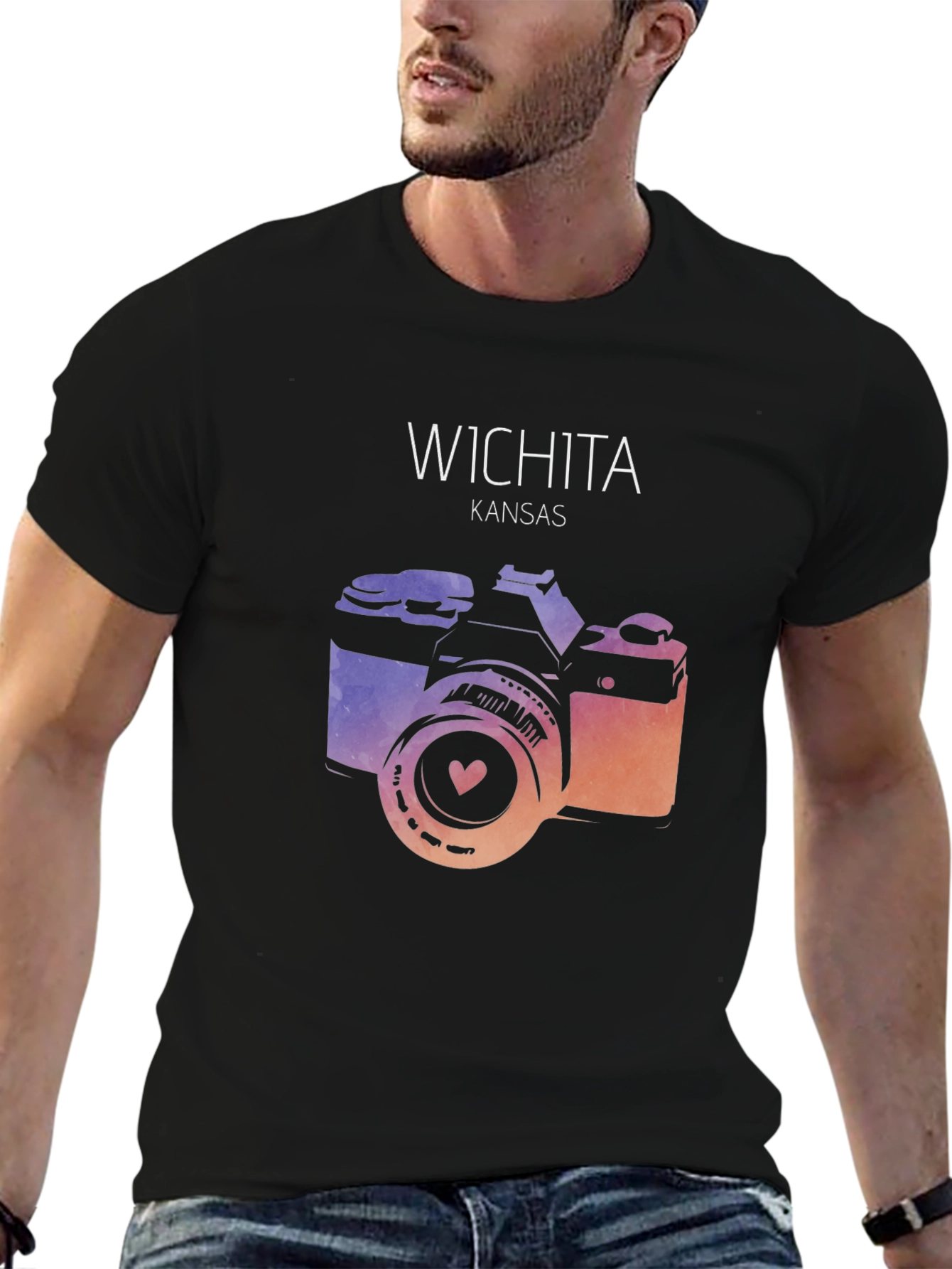 Wichita Kansas Camera Graphic T-Shirt