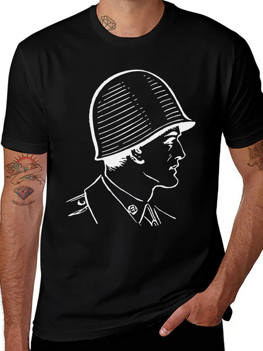 Vintage Soldier Graphic T-Shirt - Black