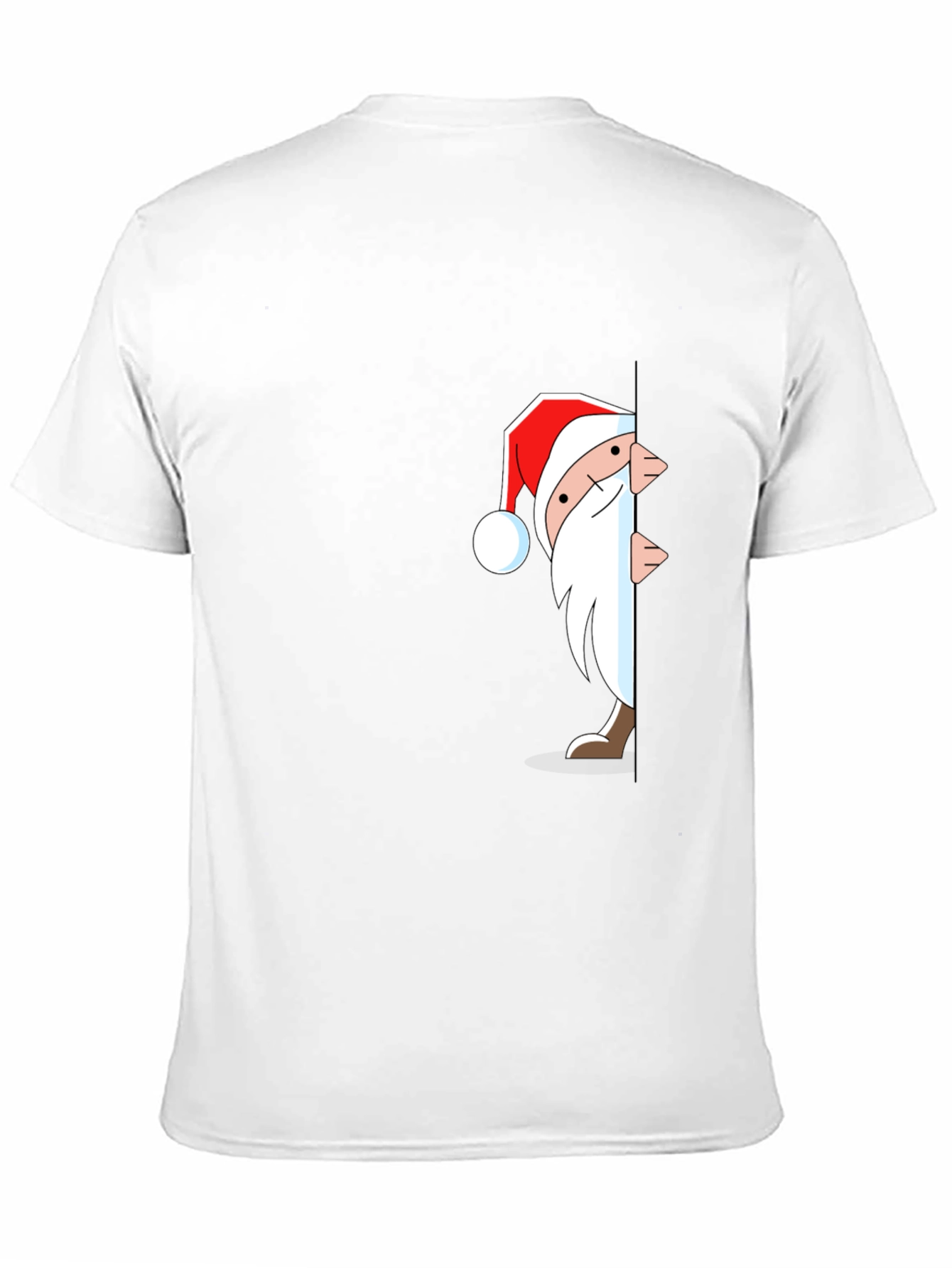 Santa Peek-a-Boo Graphic T-Shirt - Black