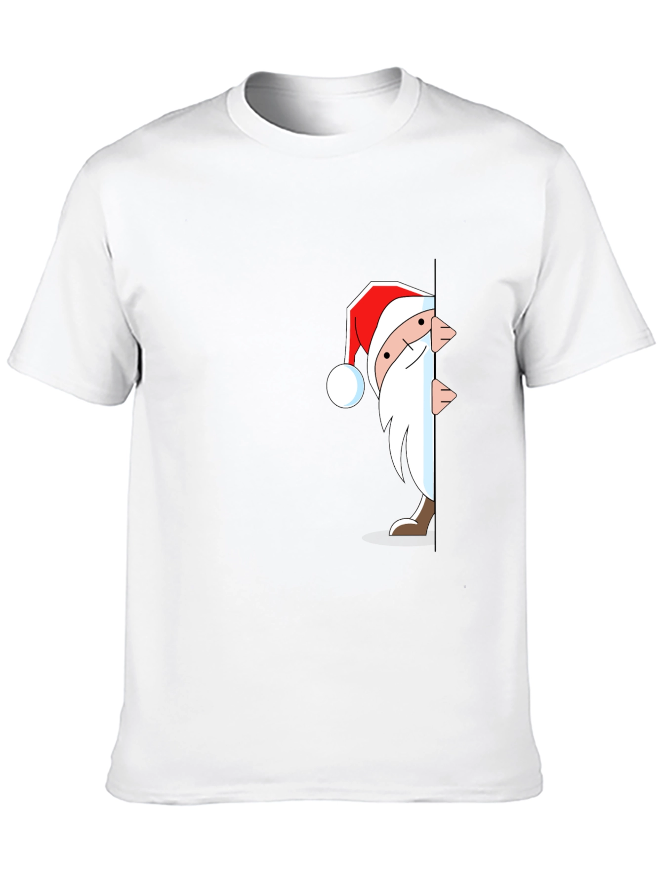 Santa Peek-a-Boo Graphic T-Shirt - Black
