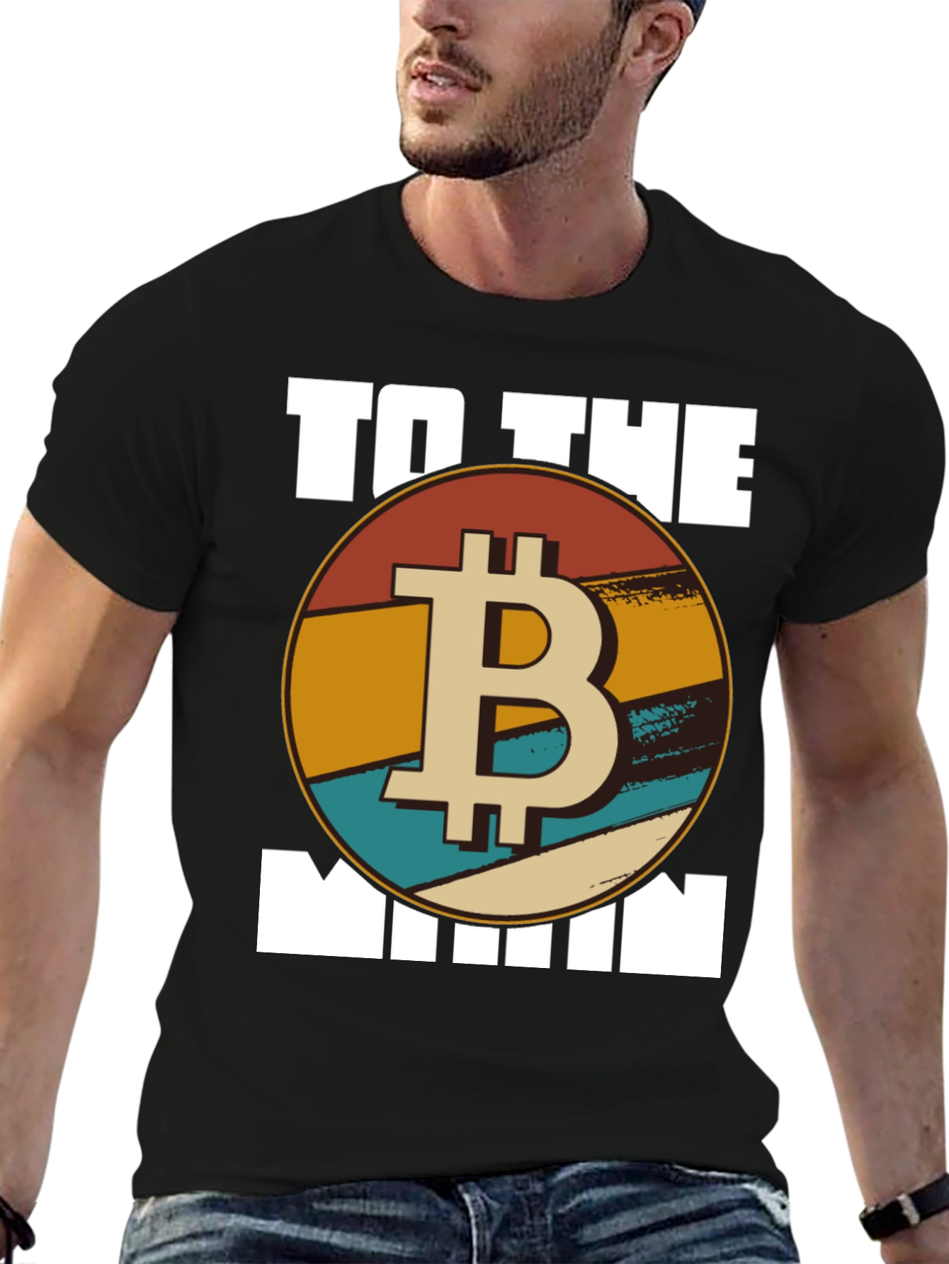 Bitcoin To The Moon T-Shirt - Retro Crypto Tee