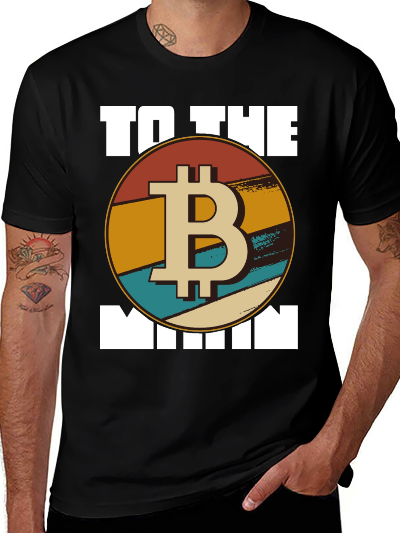 Bitcoin To The Moon T-Shirt - Retro Crypto Tee