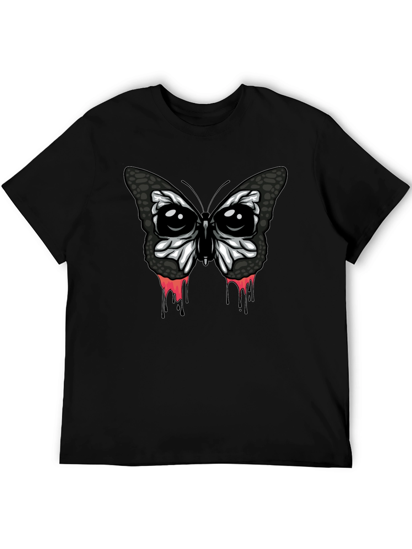 Edgy Butterfly Graphic T-Shirt - Mens Black Tee