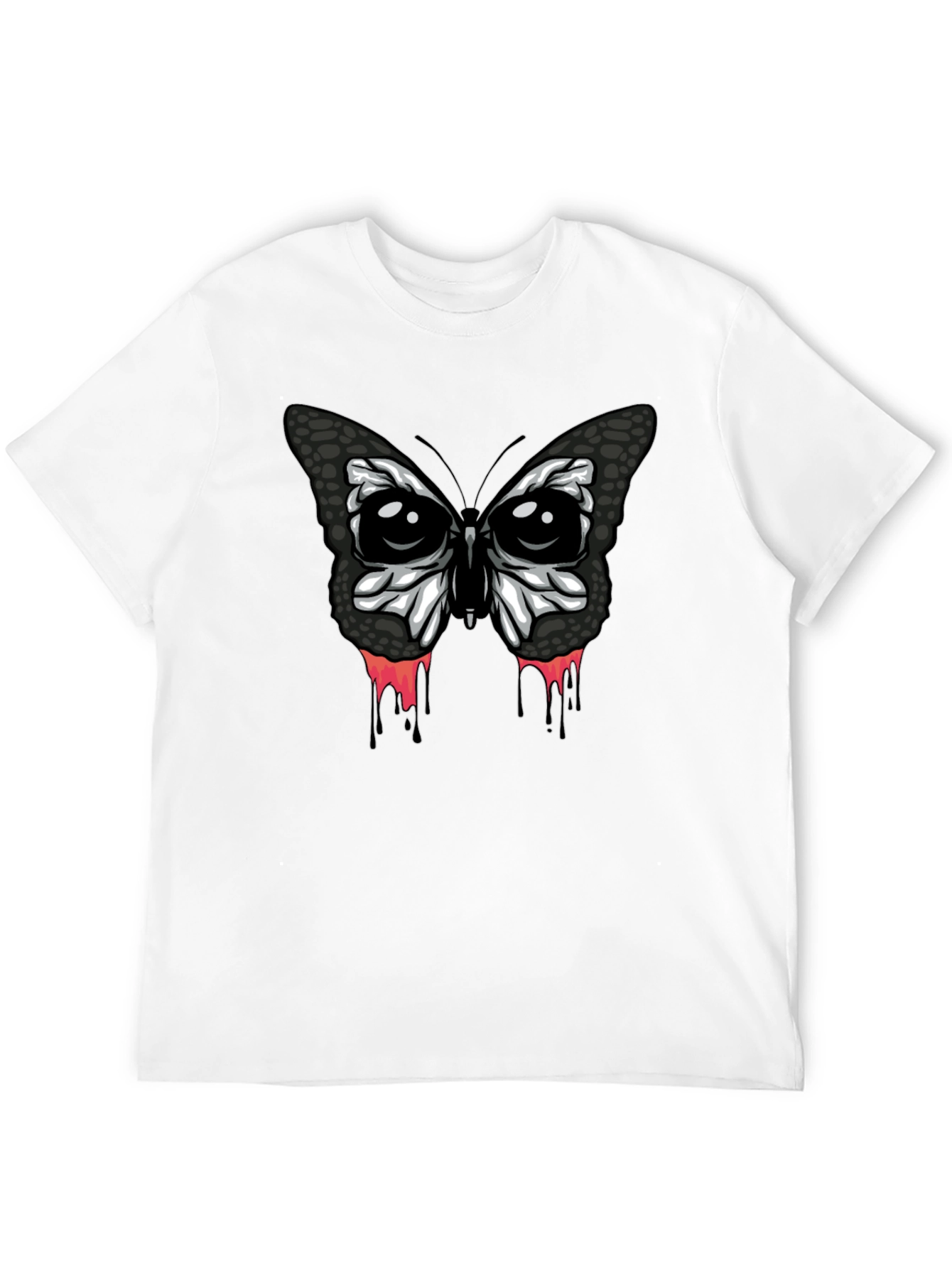 Edgy Butterfly Graphic T-Shirt - Mens Black Tee