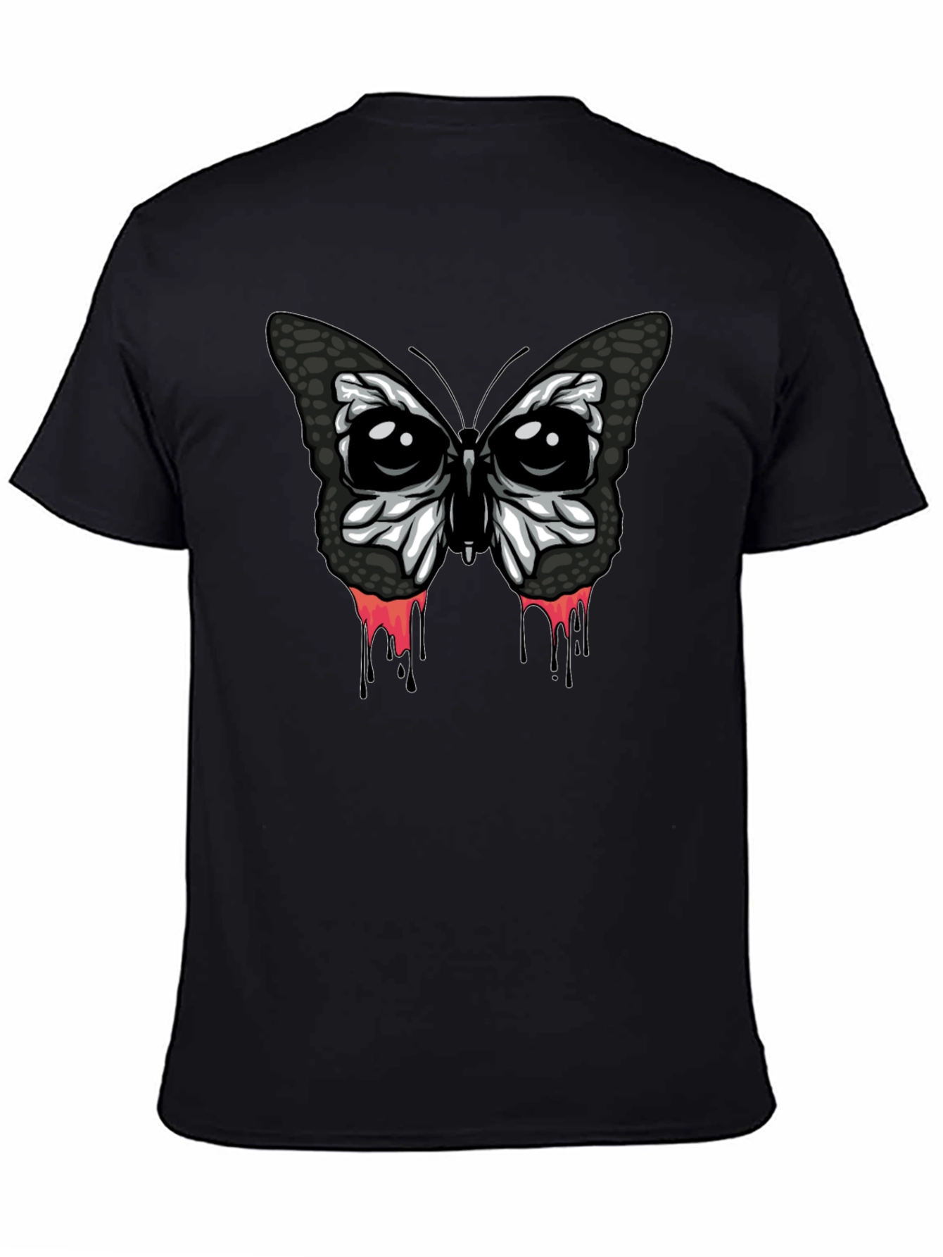 Edgy Butterfly Graphic T-Shirt - Mens Black Tee