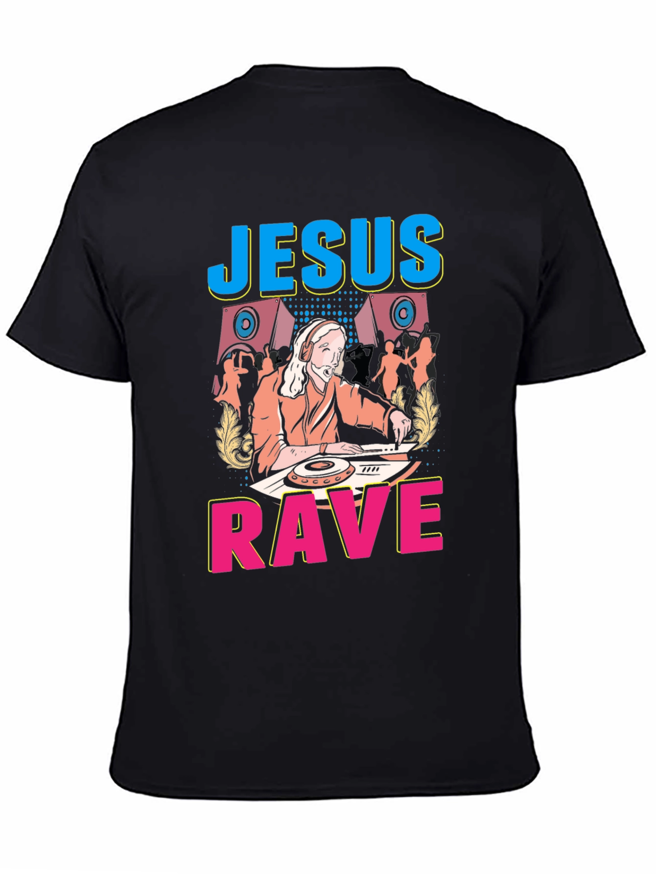 Jesus Rave Graphic T-Shirt - Black Cotton Tee