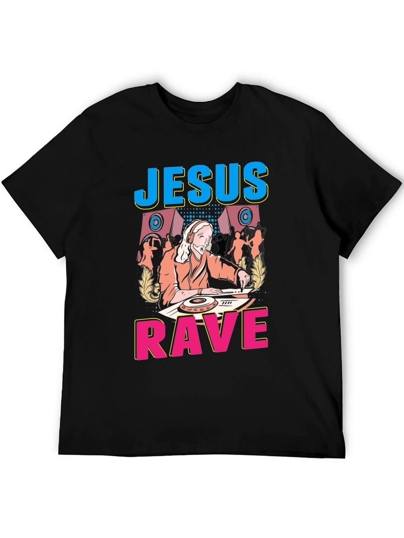 Jesus Rave Graphic T-Shirt - Black Cotton Tee