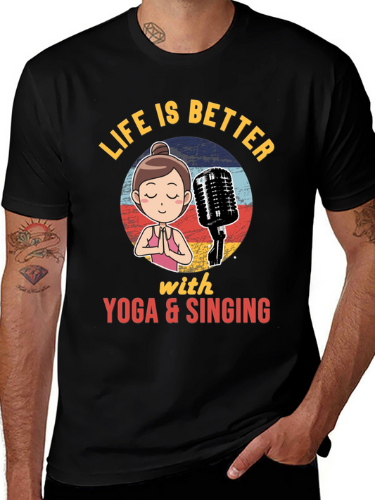 Yoga & Singing Graphic T-Shirt - Relaxing and Fun!