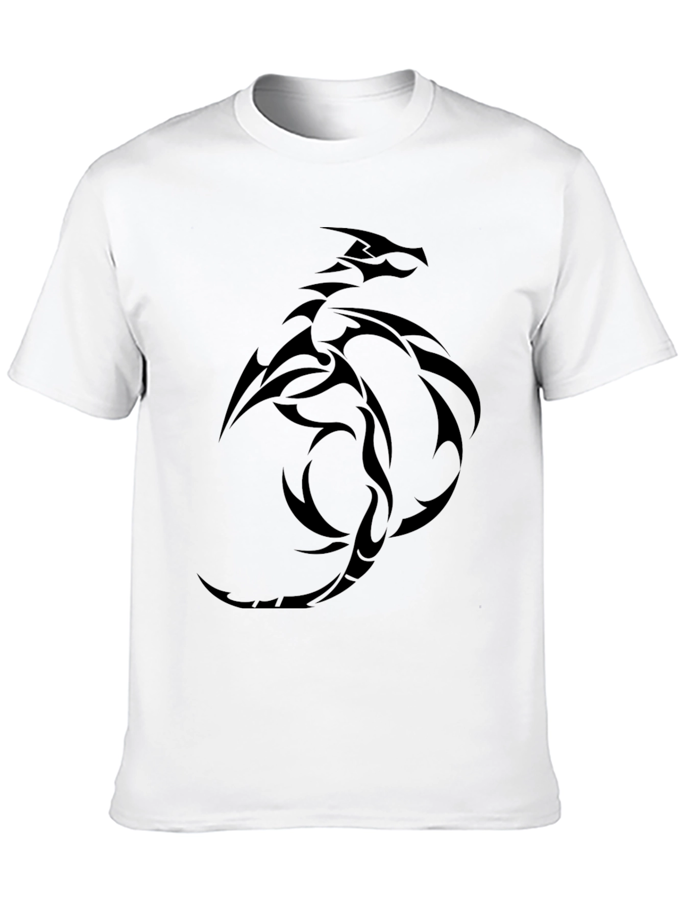 Black Dragon Tribal Graphic Tee - Mens Casual Shirt