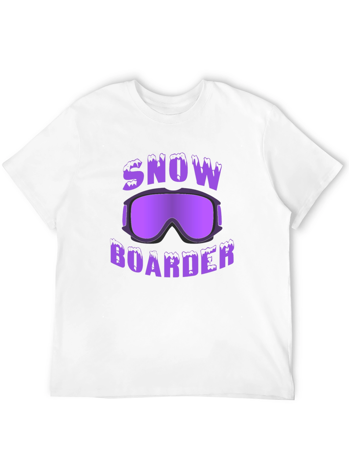 Snow Boarder Graphic Tee - Black Cotton Casual