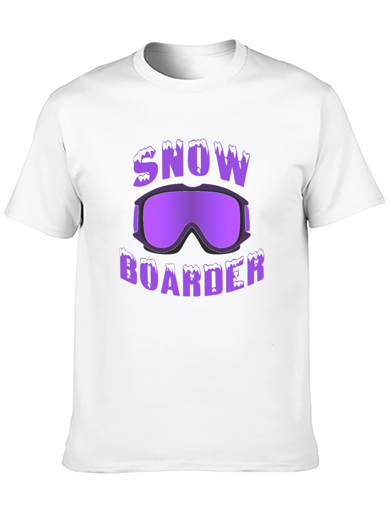Snow Boarder Graphic Tee - Black Cotton Casual