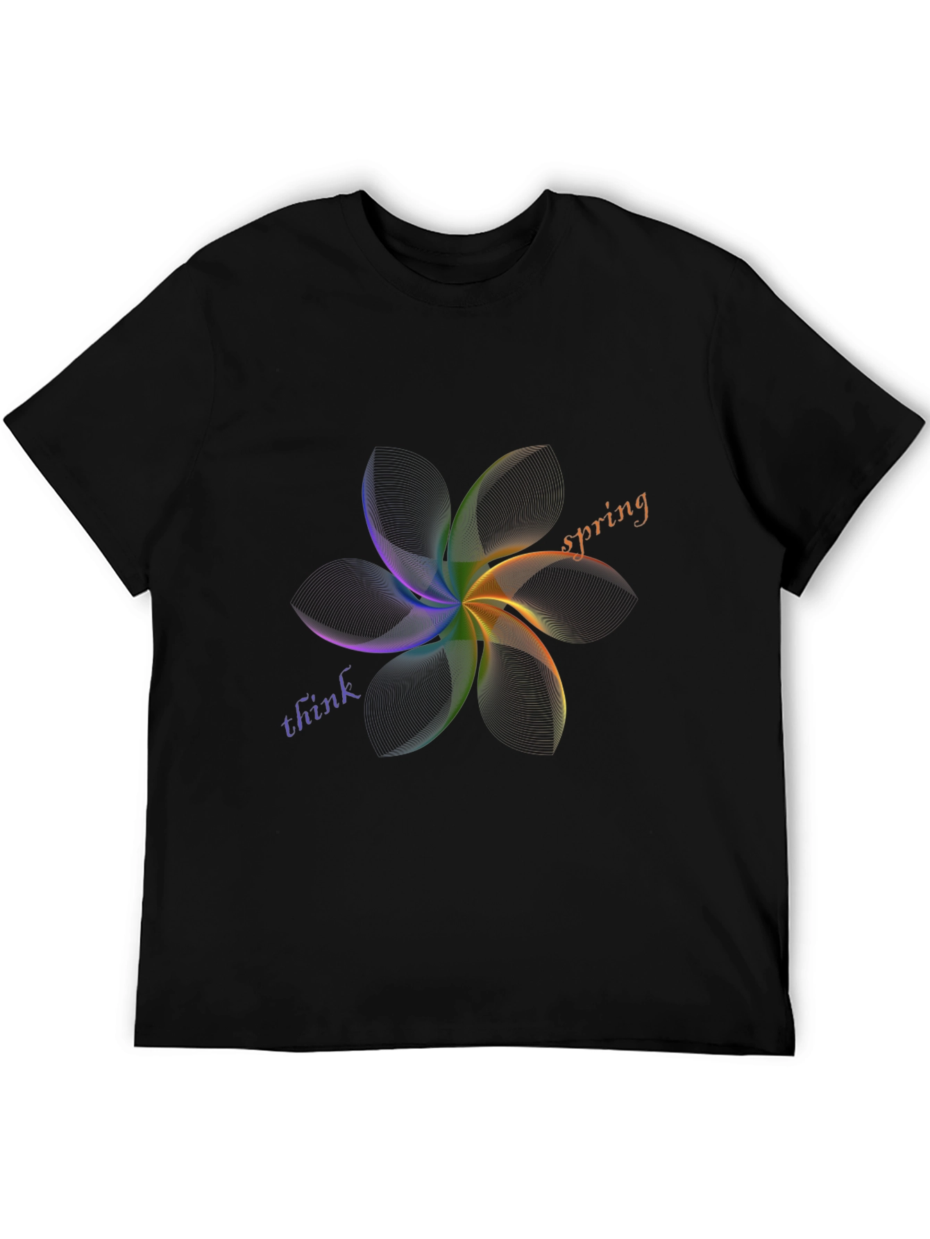 Think Spring Graphic Tee - Stylish Mens Black T-Shirt