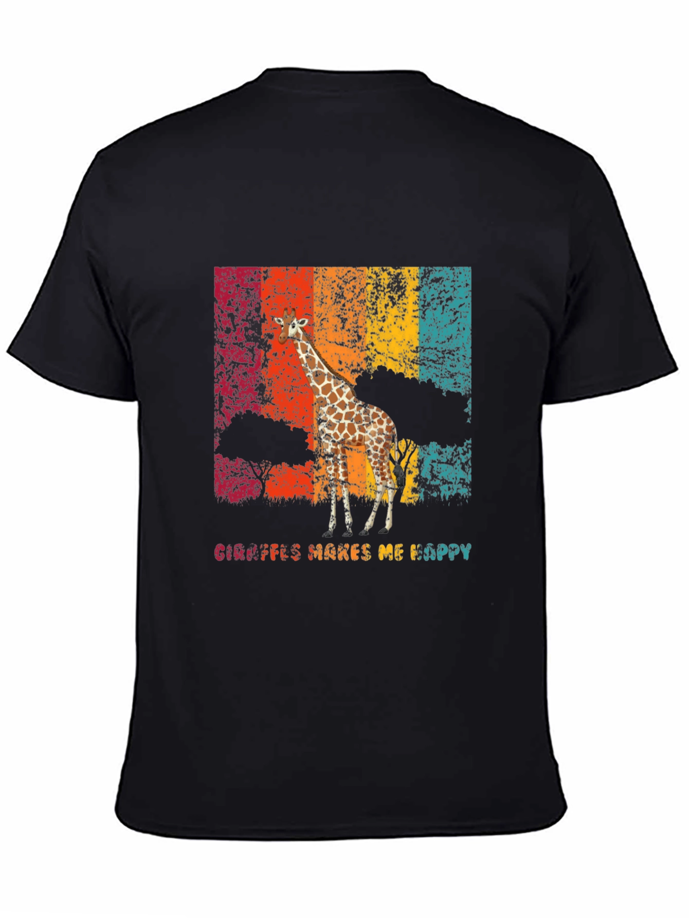 Giraffe Makes Me Happy Graphic T-Shirt