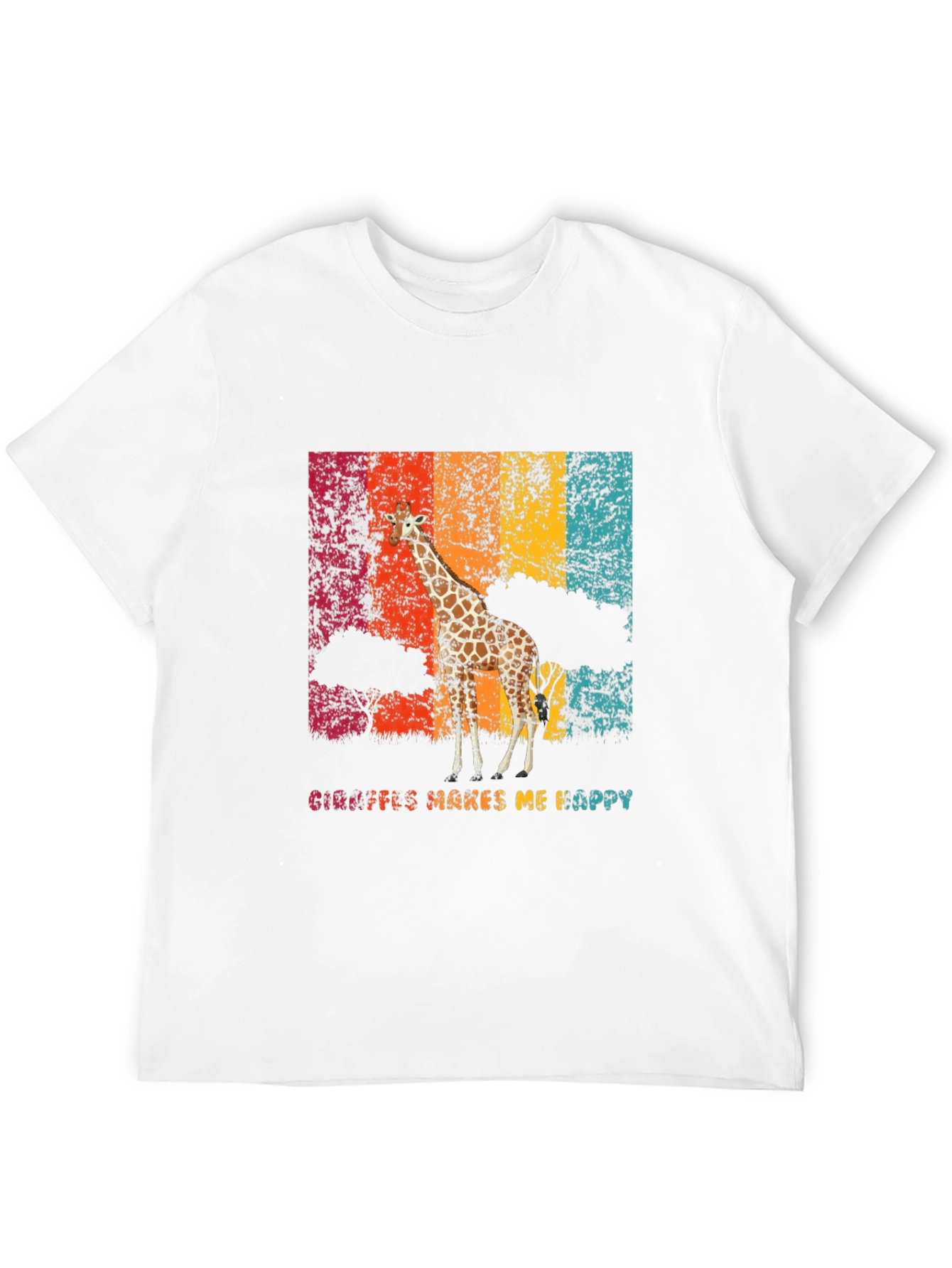 Giraffe Makes Me Happy Graphic T-Shirt