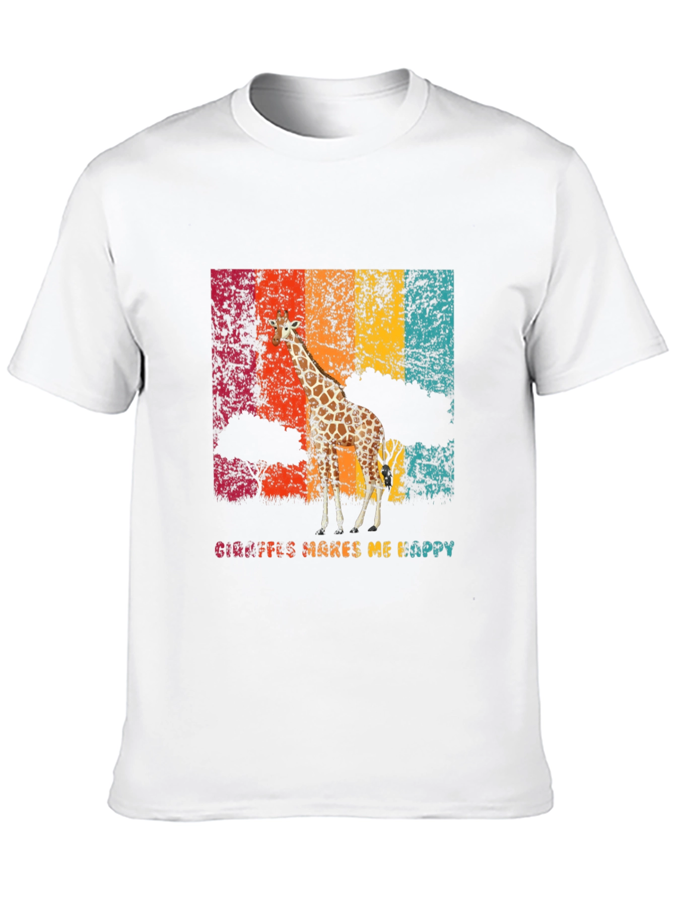 Giraffe Makes Me Happy Graphic T-Shirt